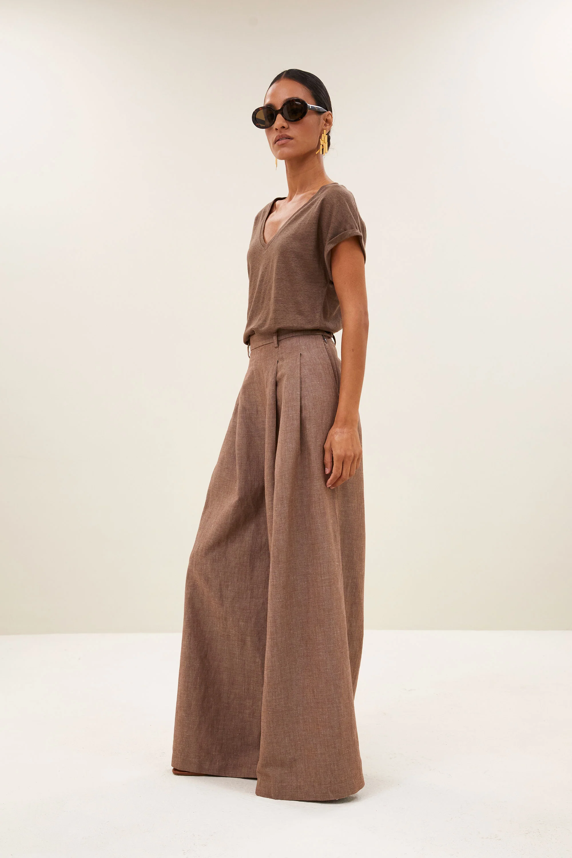 momi linen top | iced coffee - Image 3