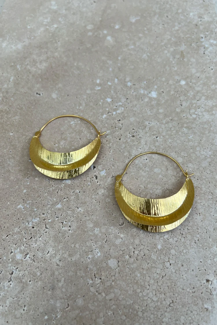 moon earring | gold - Image 3