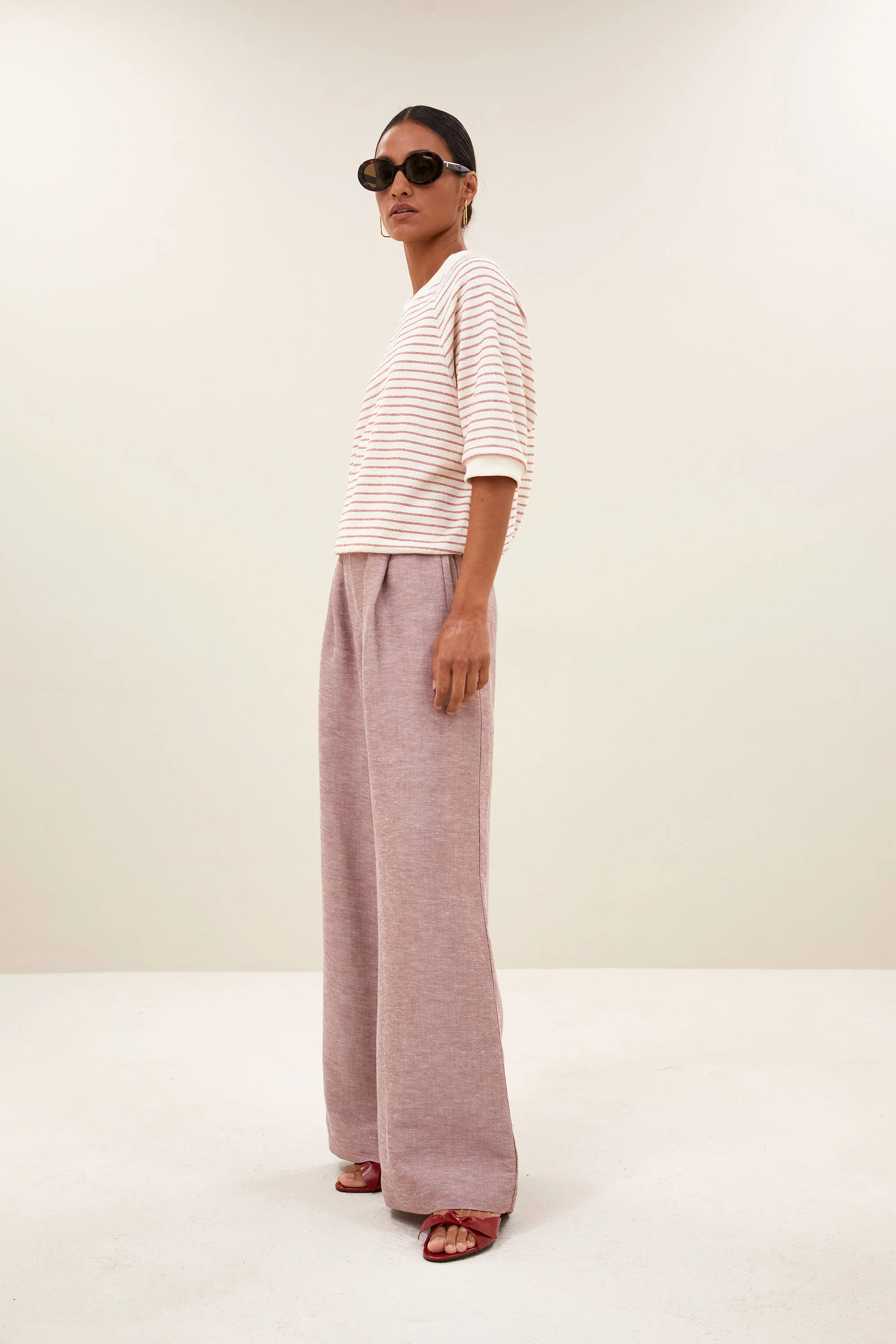 neva heavy jersey stripe top | sunset rose stripe - Image 3
