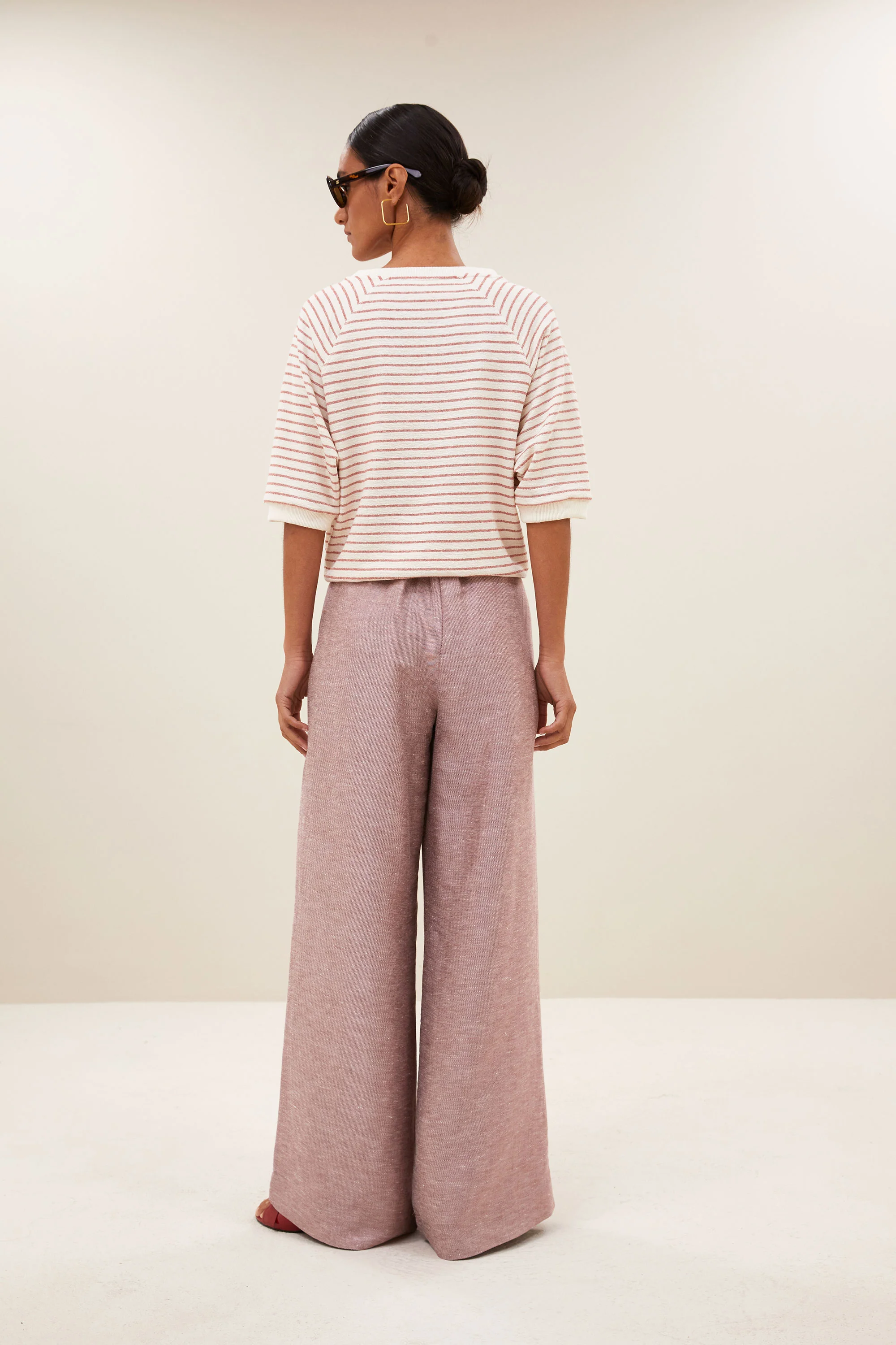 neva heavy jersey stripe top | sunset rose stripe - Image 4
