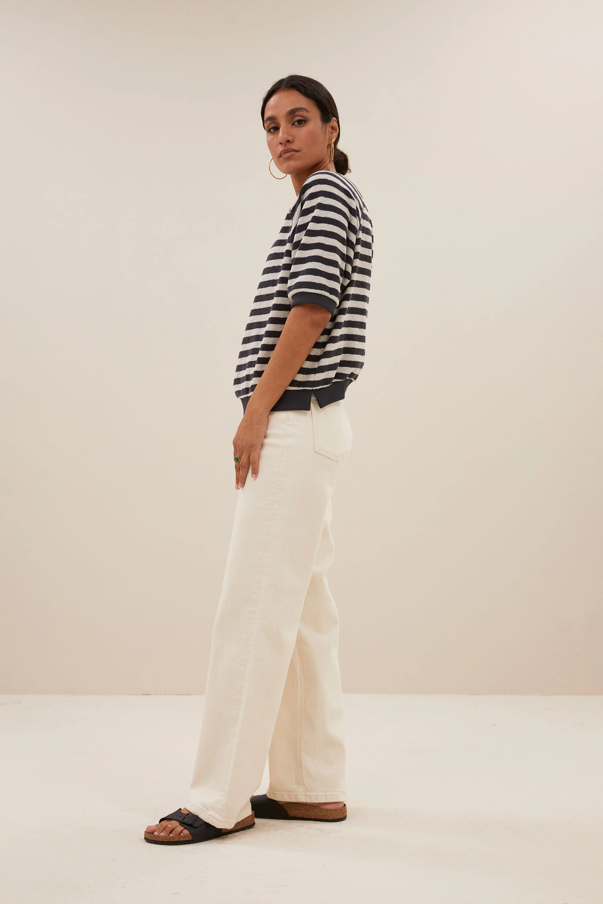 neva slub stripe top | jet black - Image 3