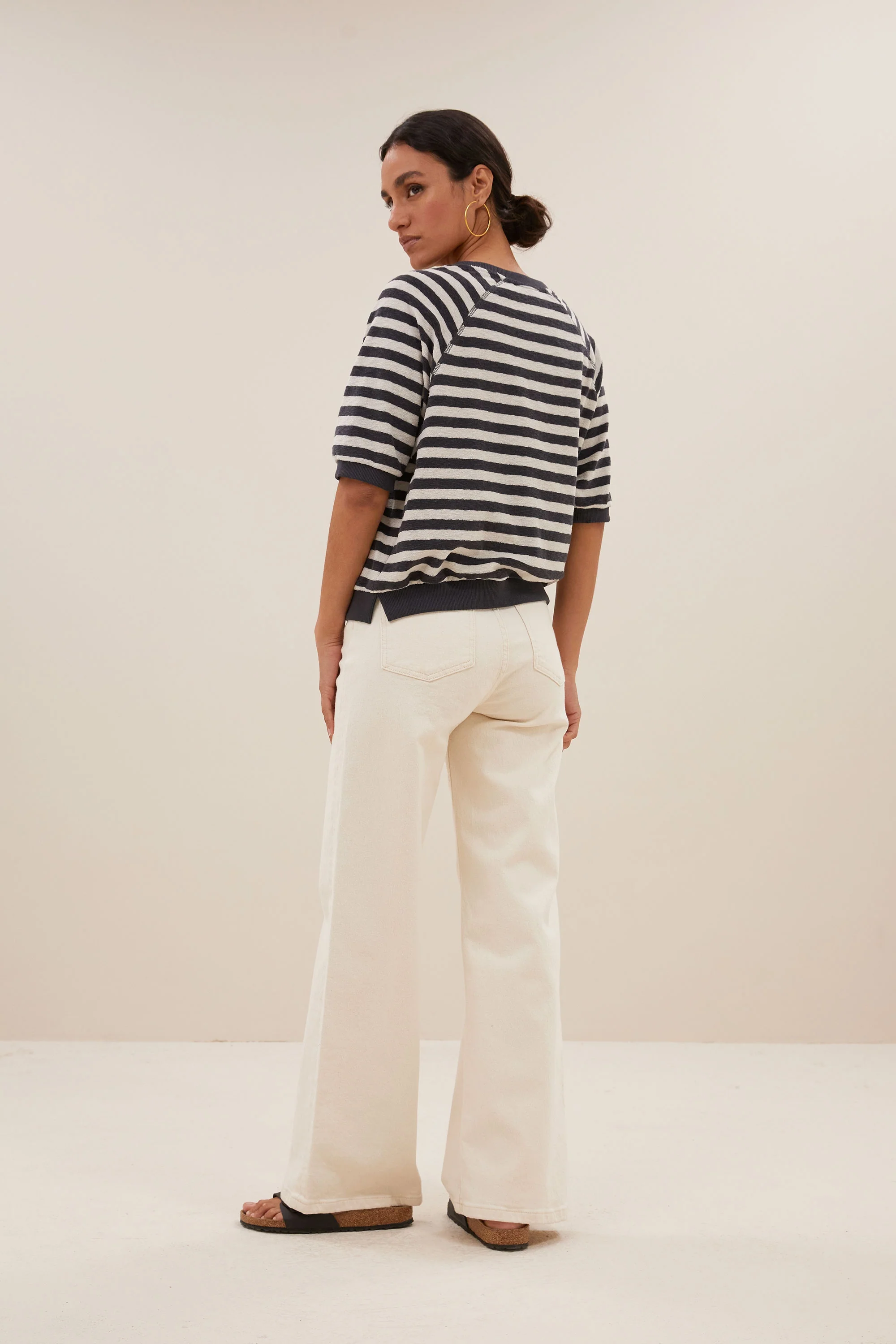 neva slub stripe top | jet black - Image 4