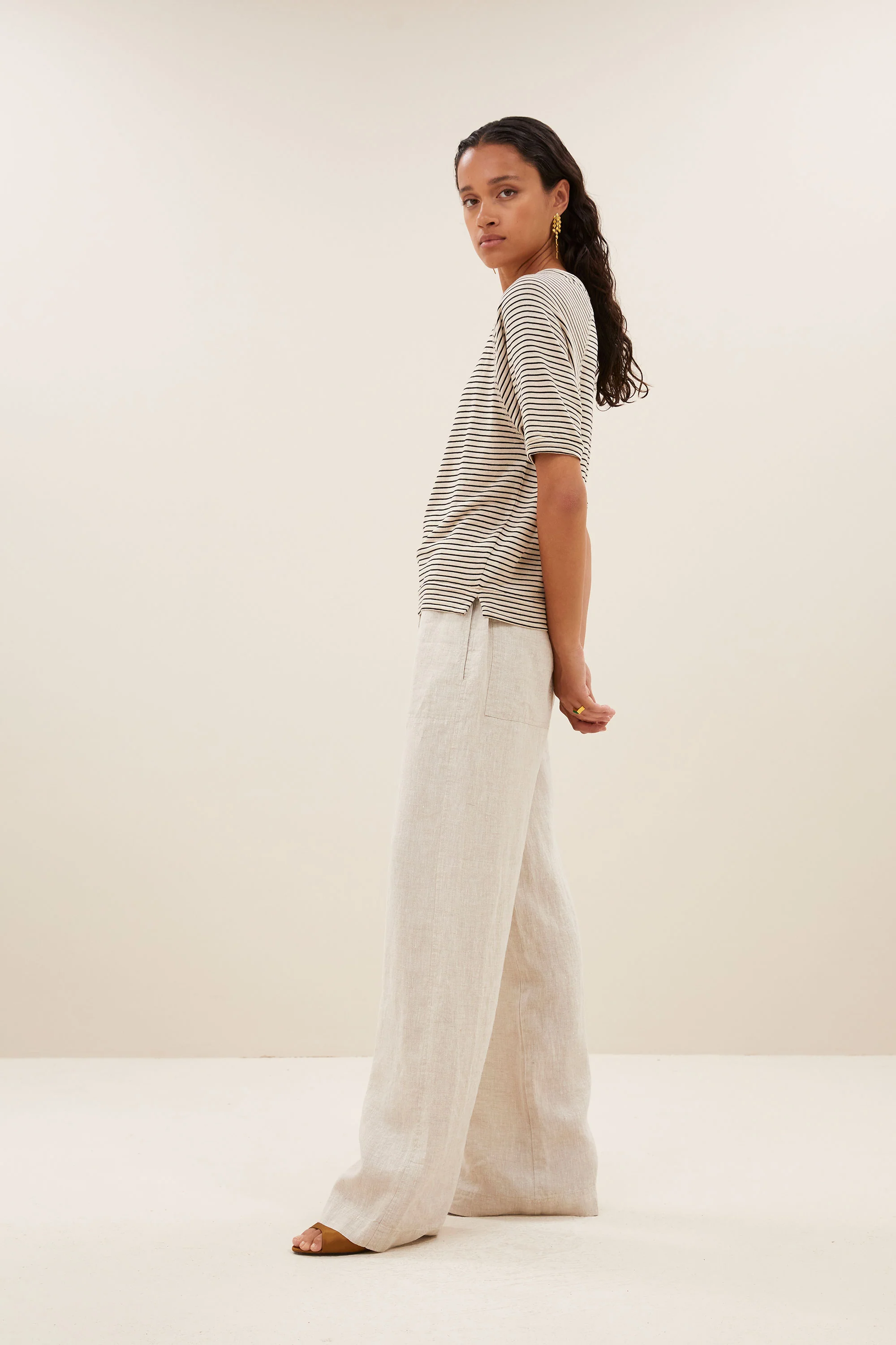neva small stripe top | black small stripe - Image 2