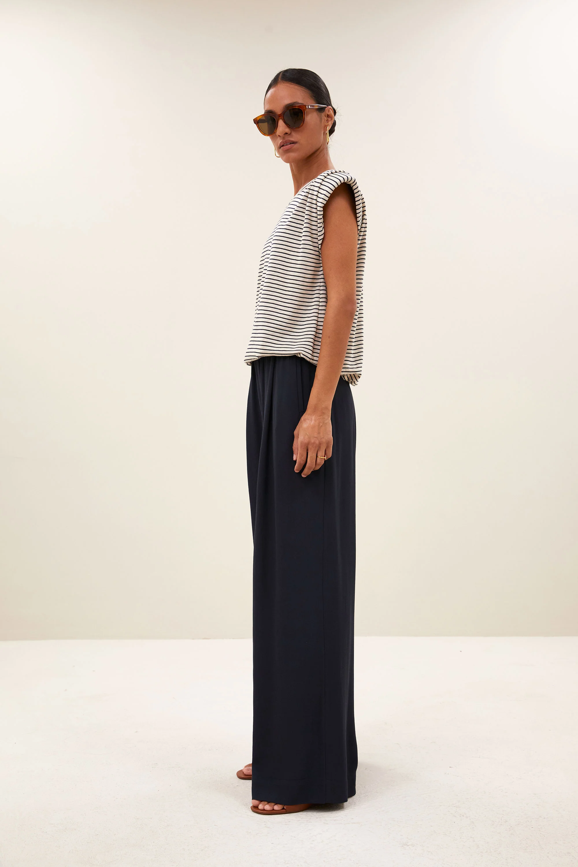 nilou small stripe top | admiral blue stripe - Image 3