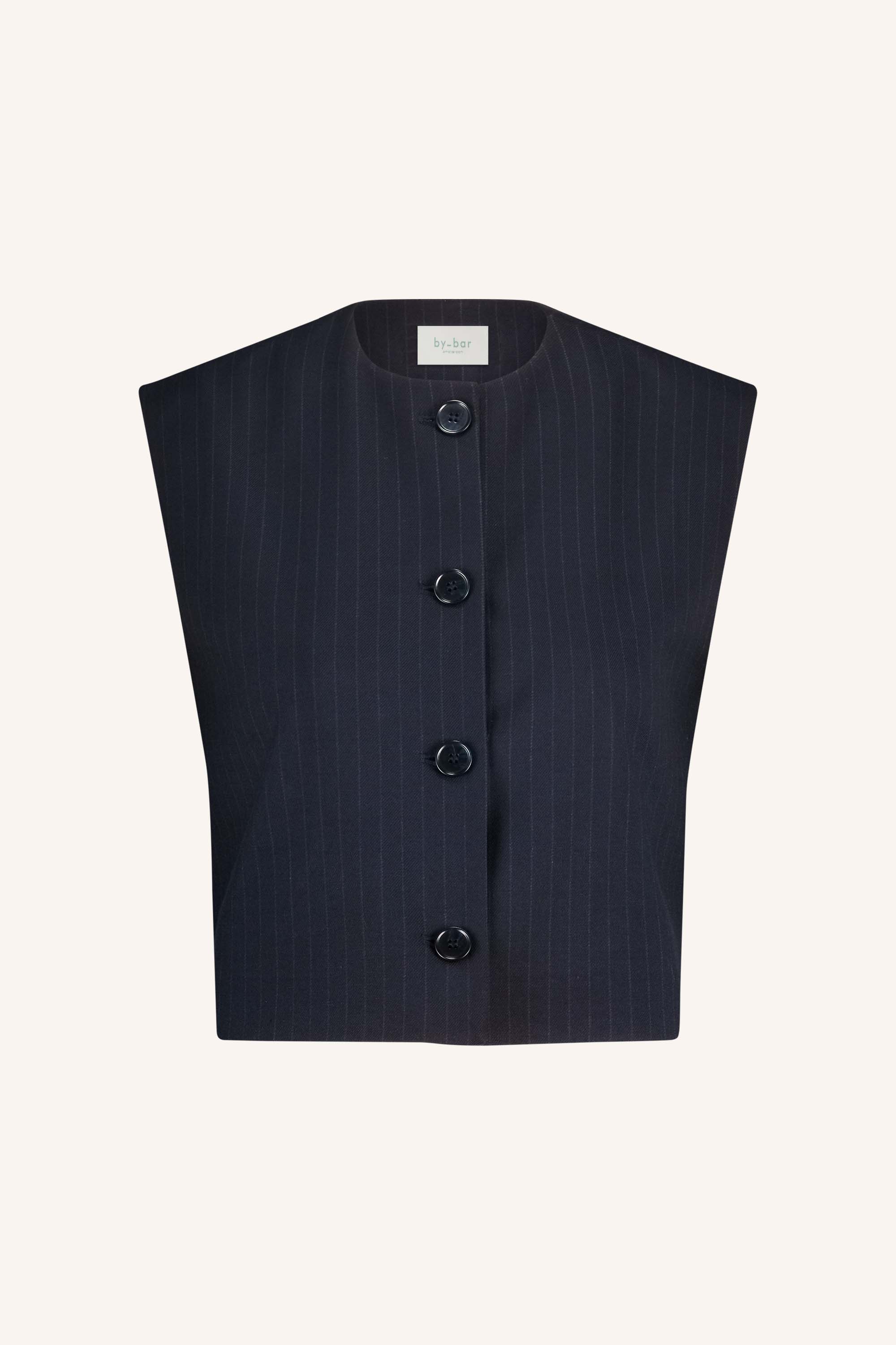 nori pinstripe gilet | midnight - Image 5