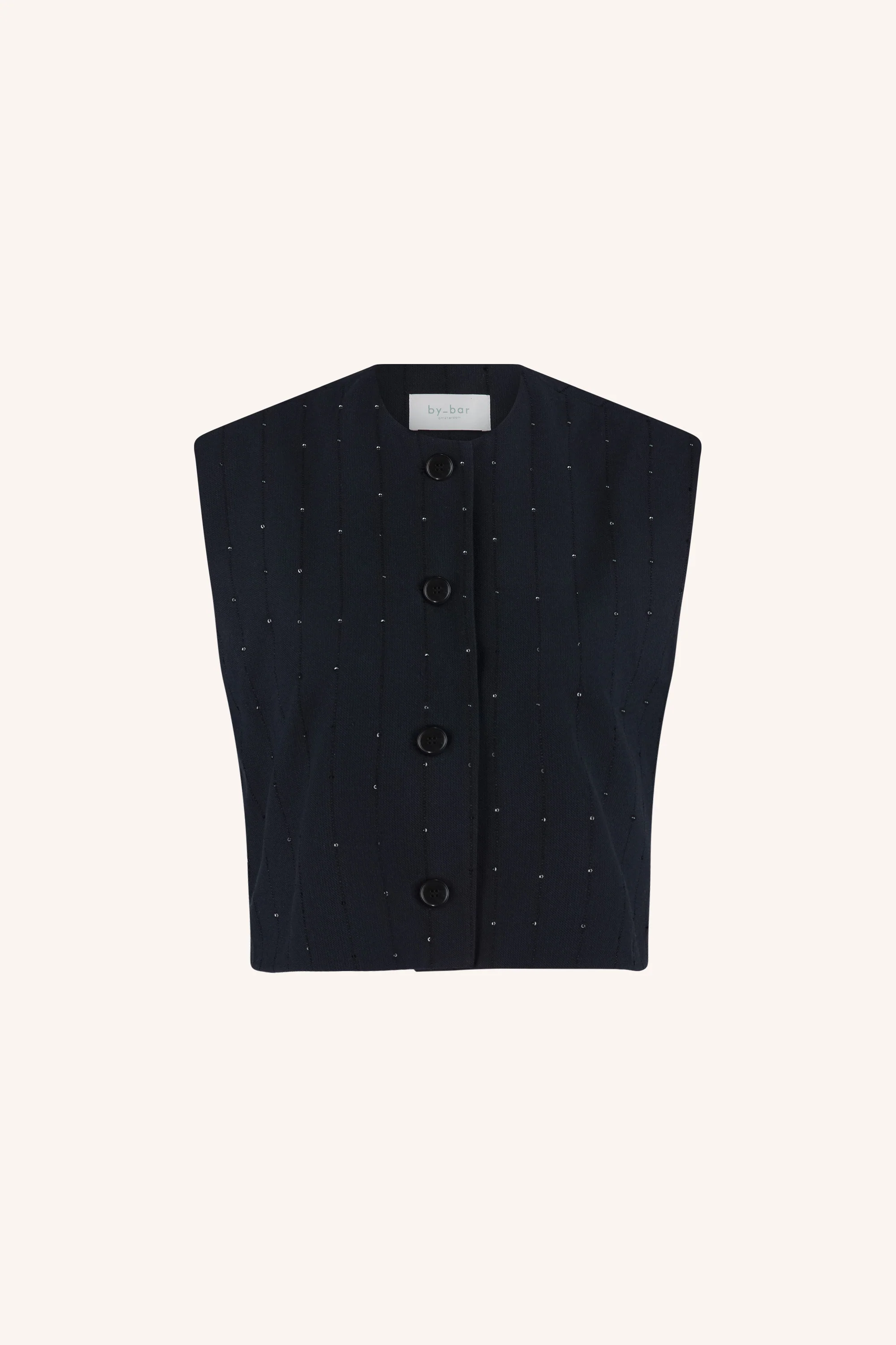 nori sparkle gilet | navy lurex stripe - Image 6