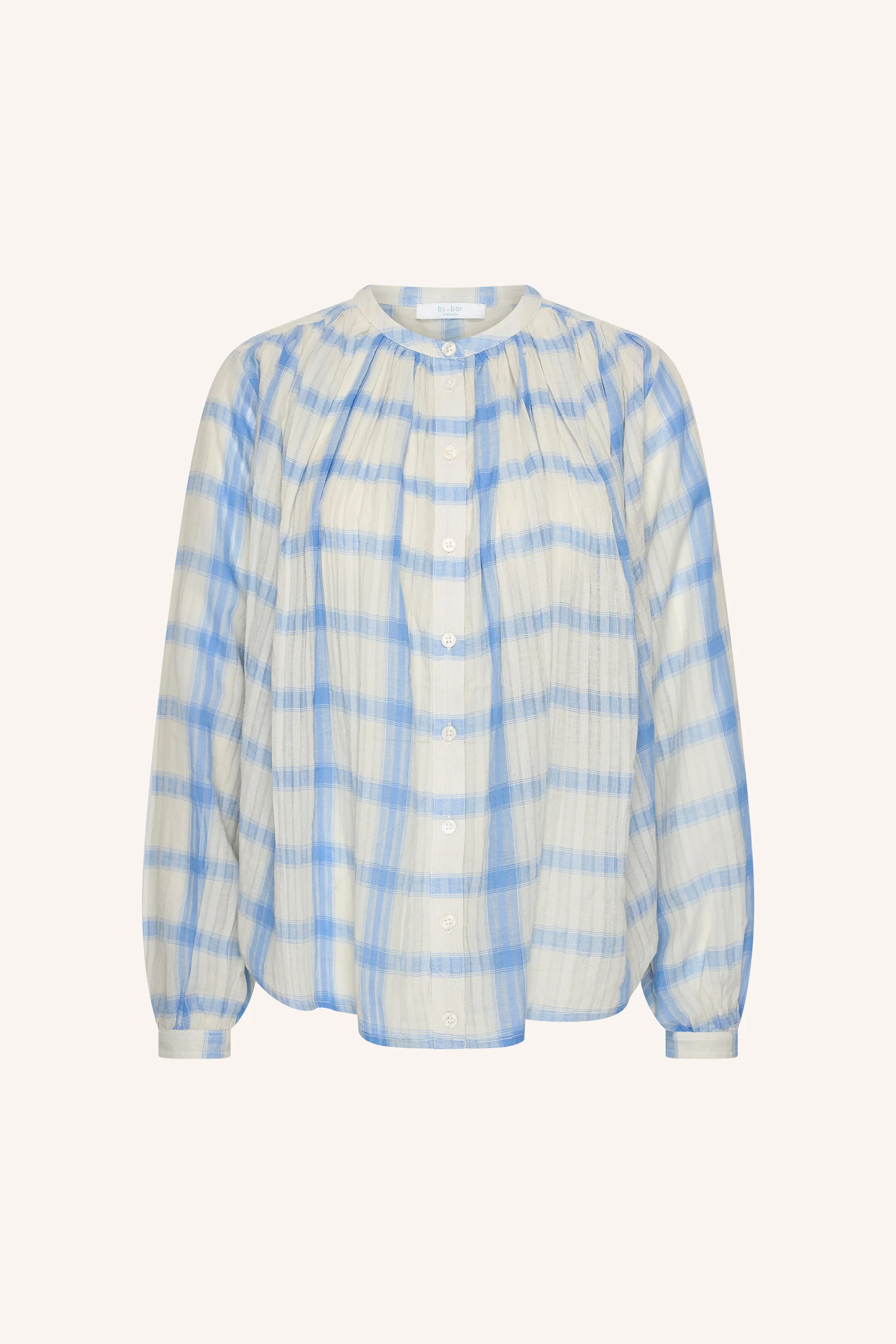 nyka check blouse | light blue check - Image 7