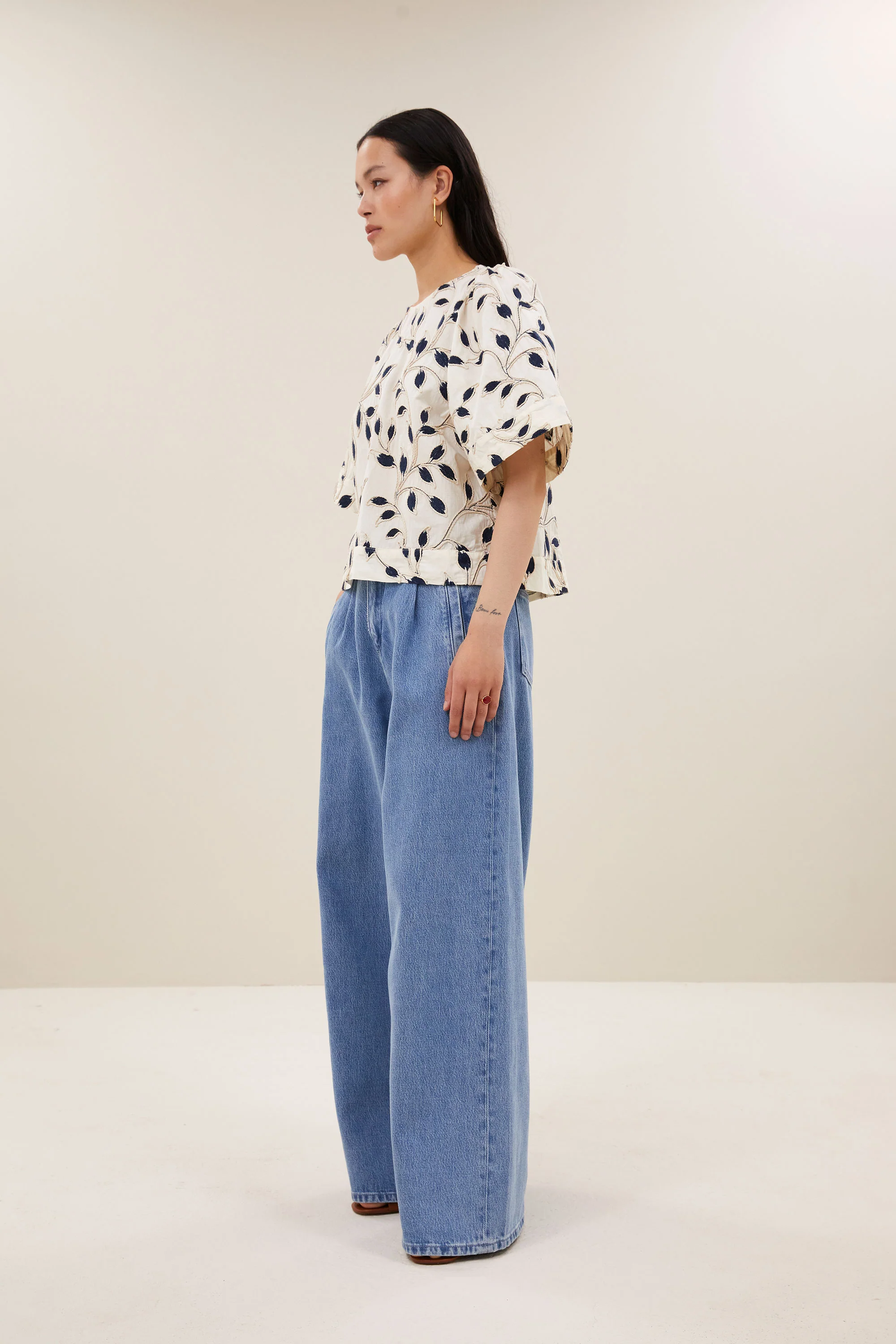 olivia botanic blouse | midnight - Image 4