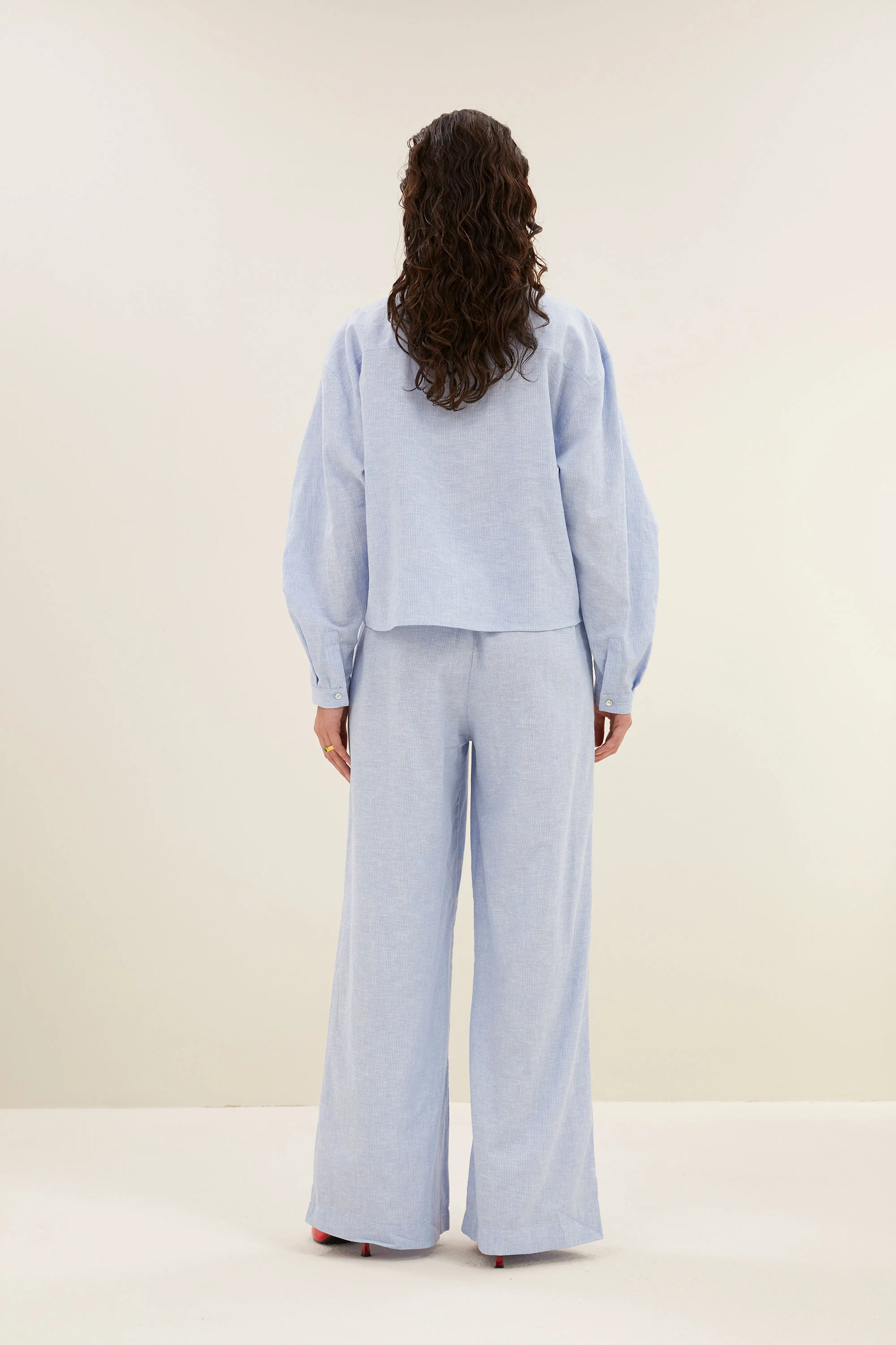 penny pinstripe blouse | sky blue - Image 4