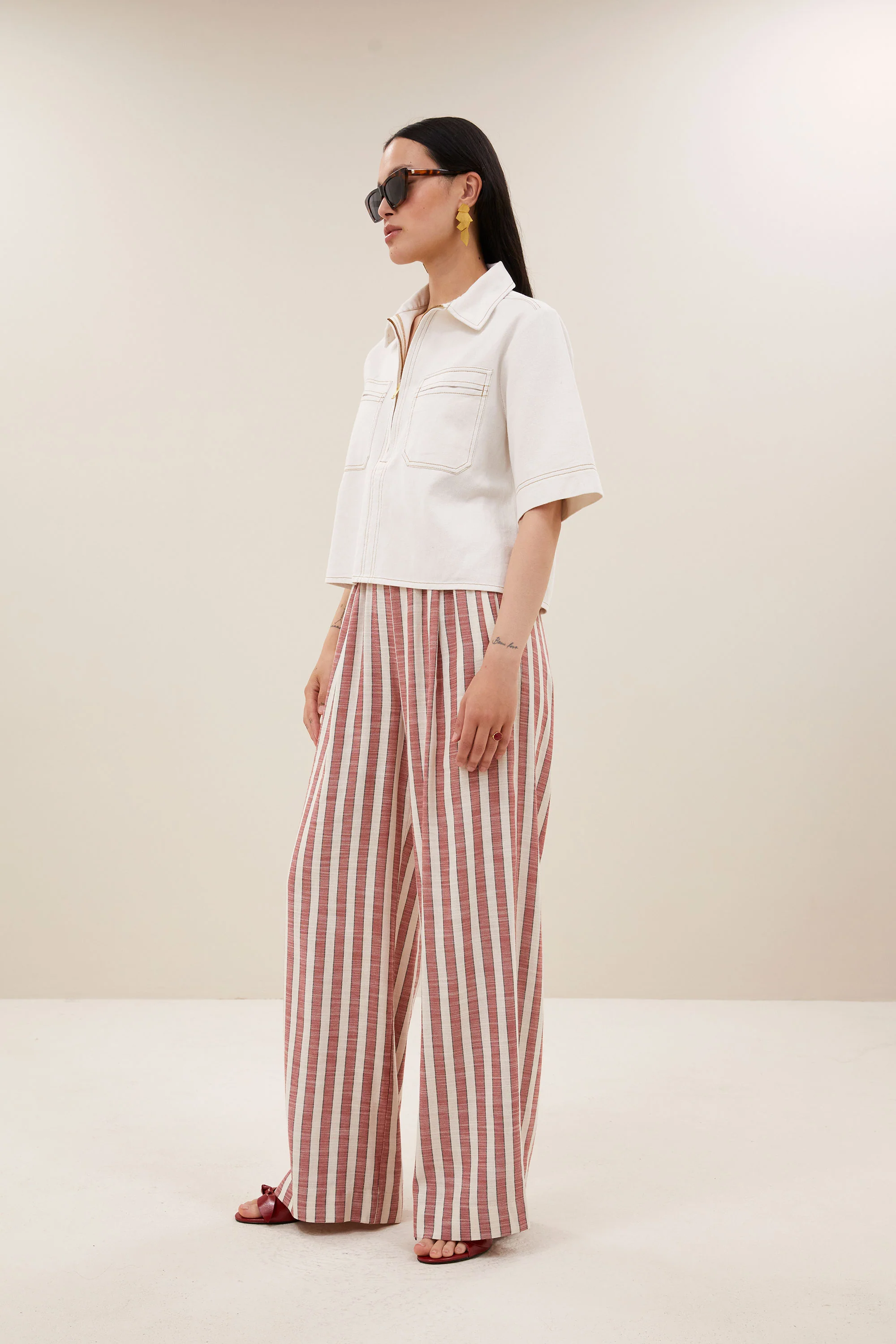 philipe twill top | cloud white - Image 3