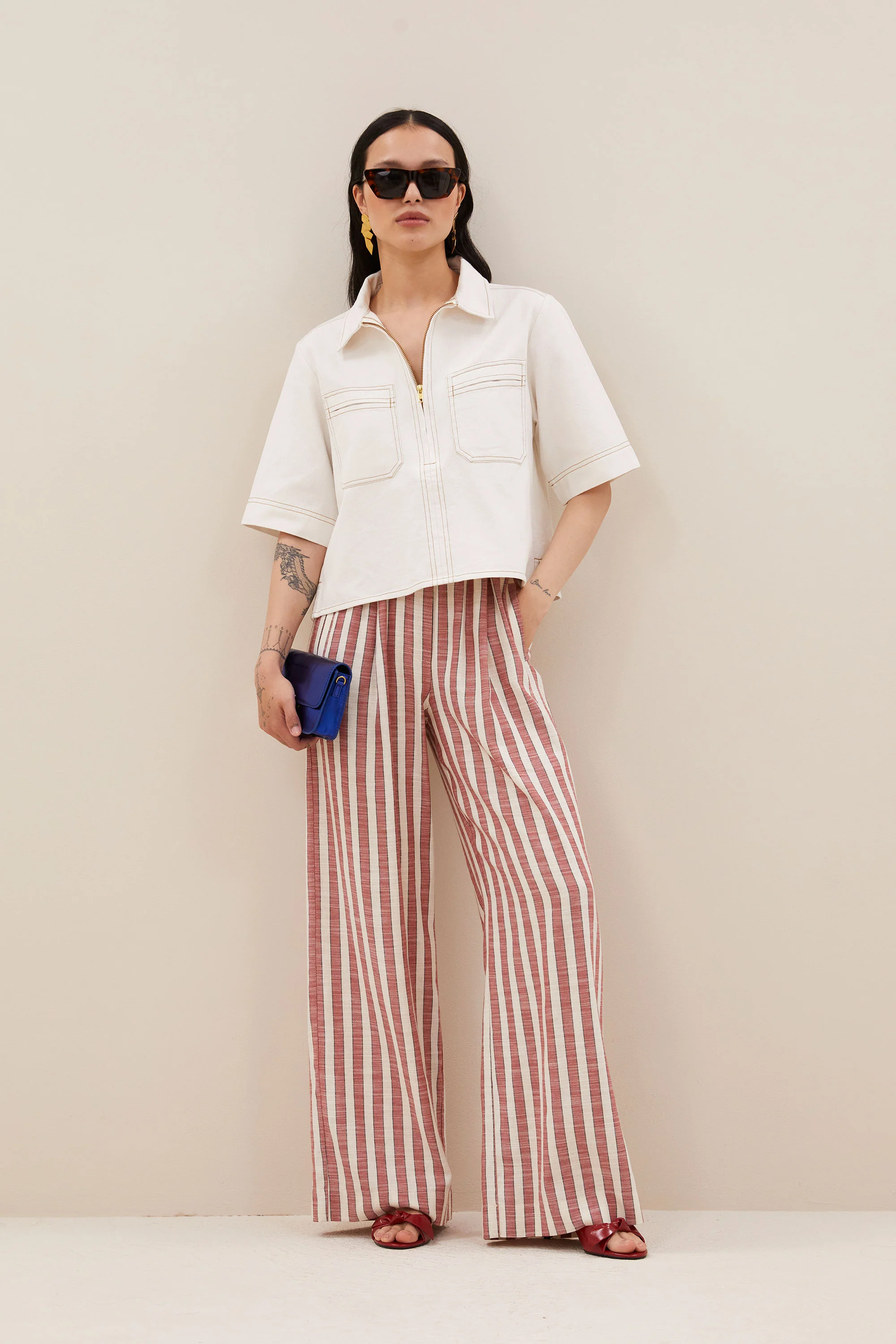 philipe twill top | cloud white - Image 5