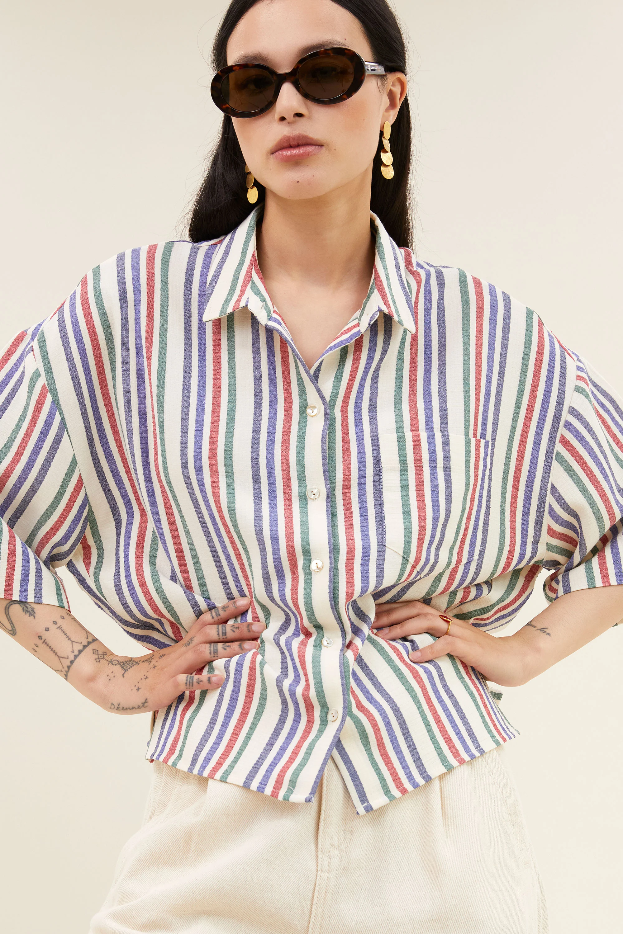pilar multi stripe blouse | multi stripe - Image 2