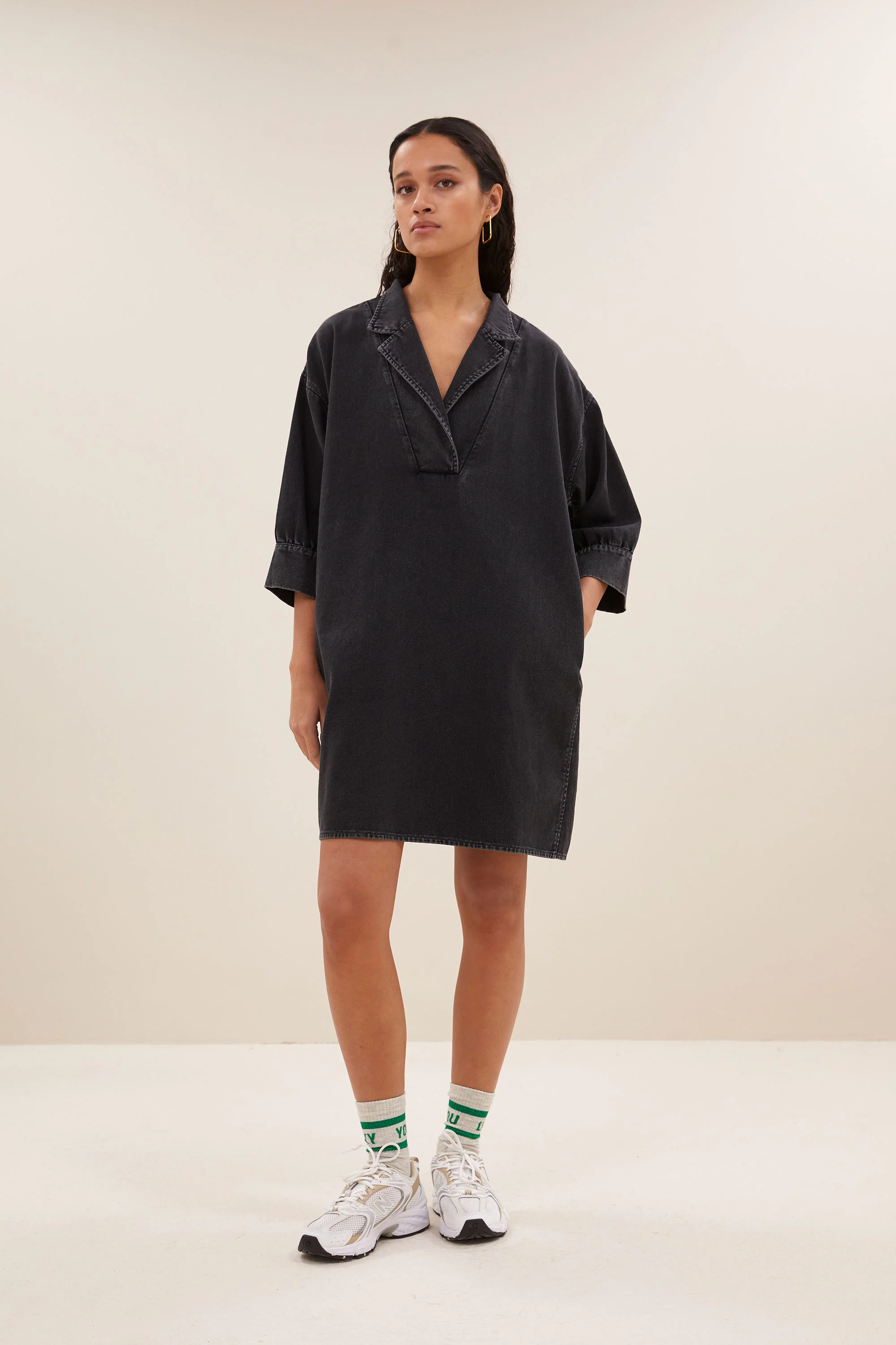 pino twill dress | jet black - Image 4