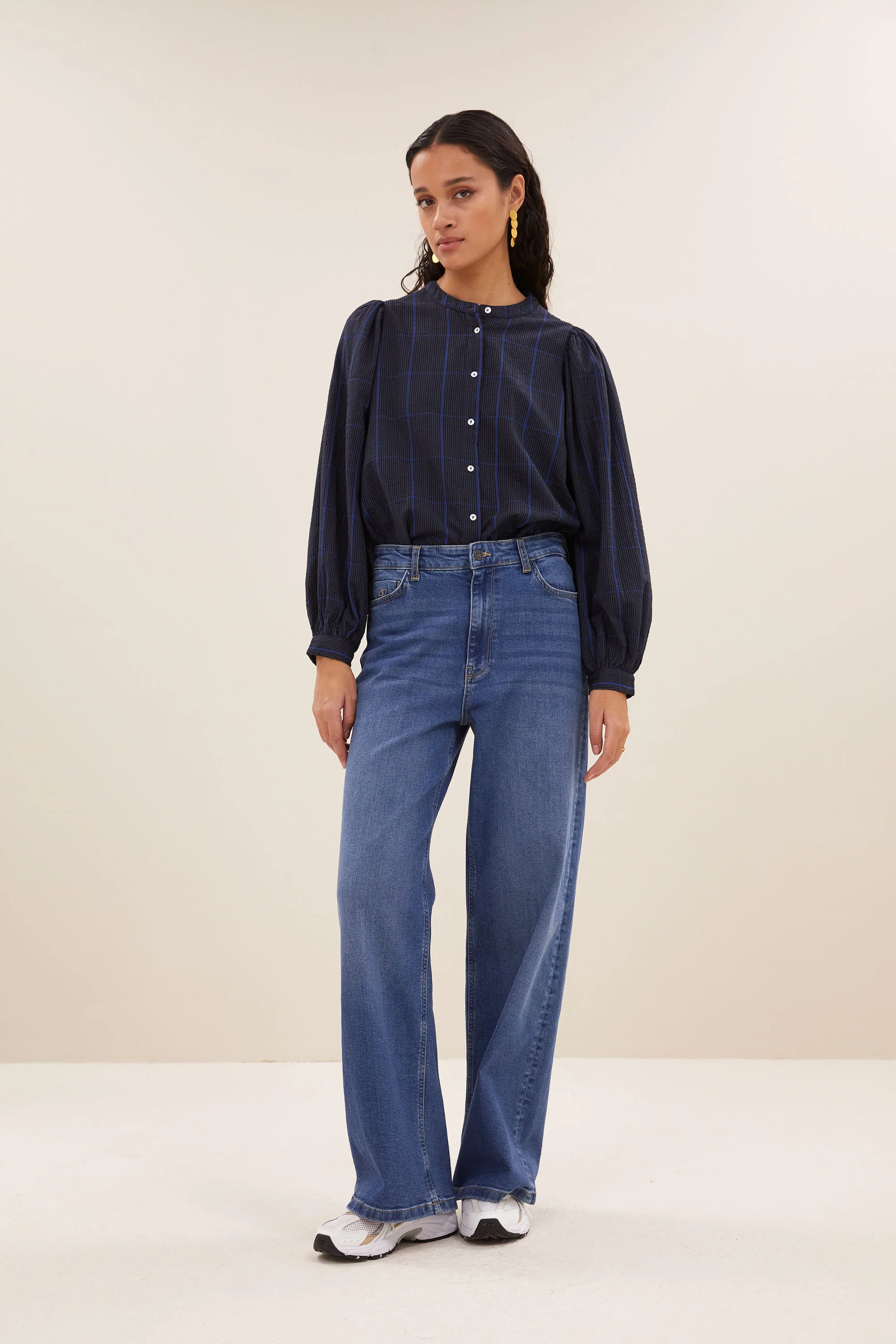 rikki check blouse | blue checks - Image 5