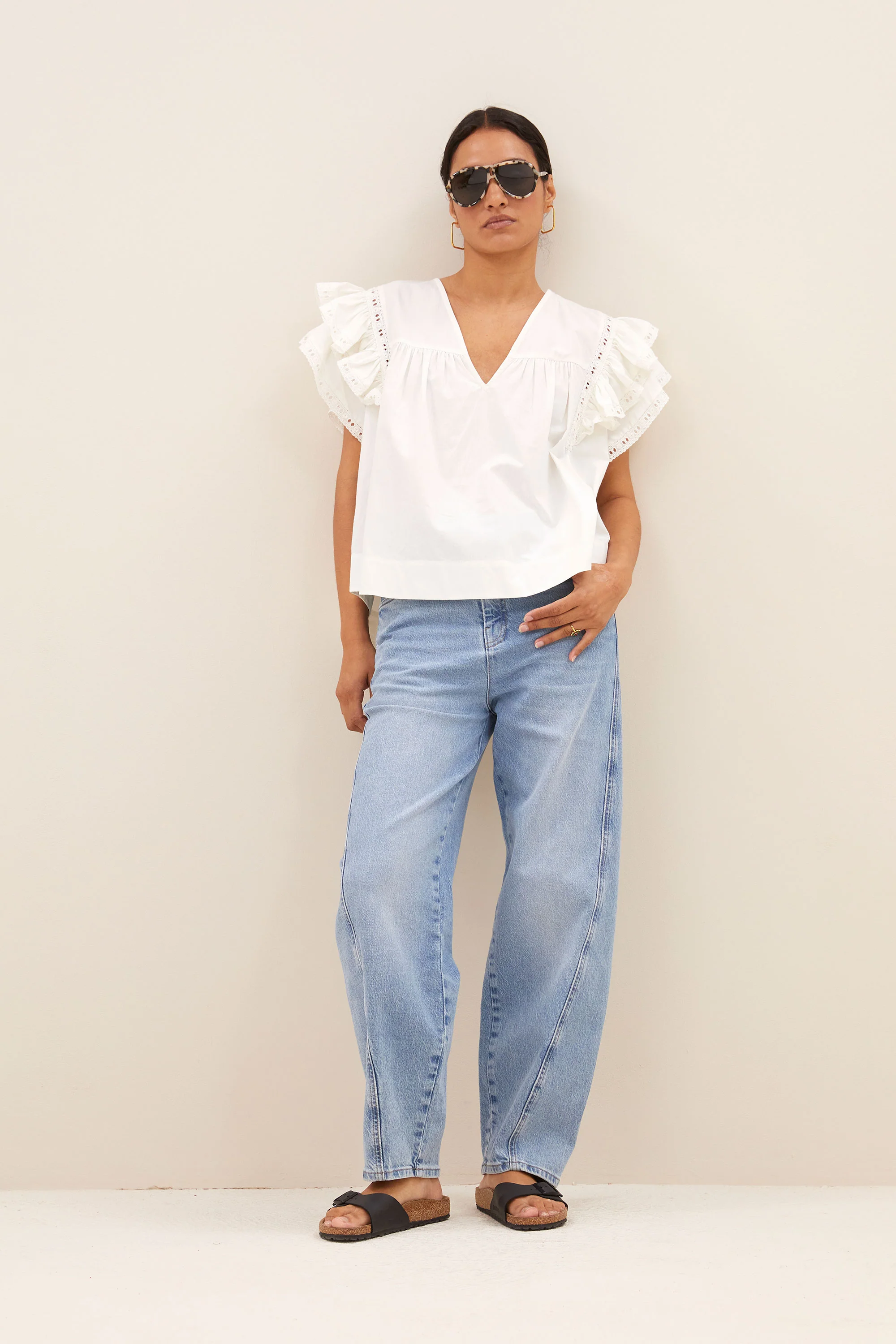 river poplin blouse | off white - Image 4