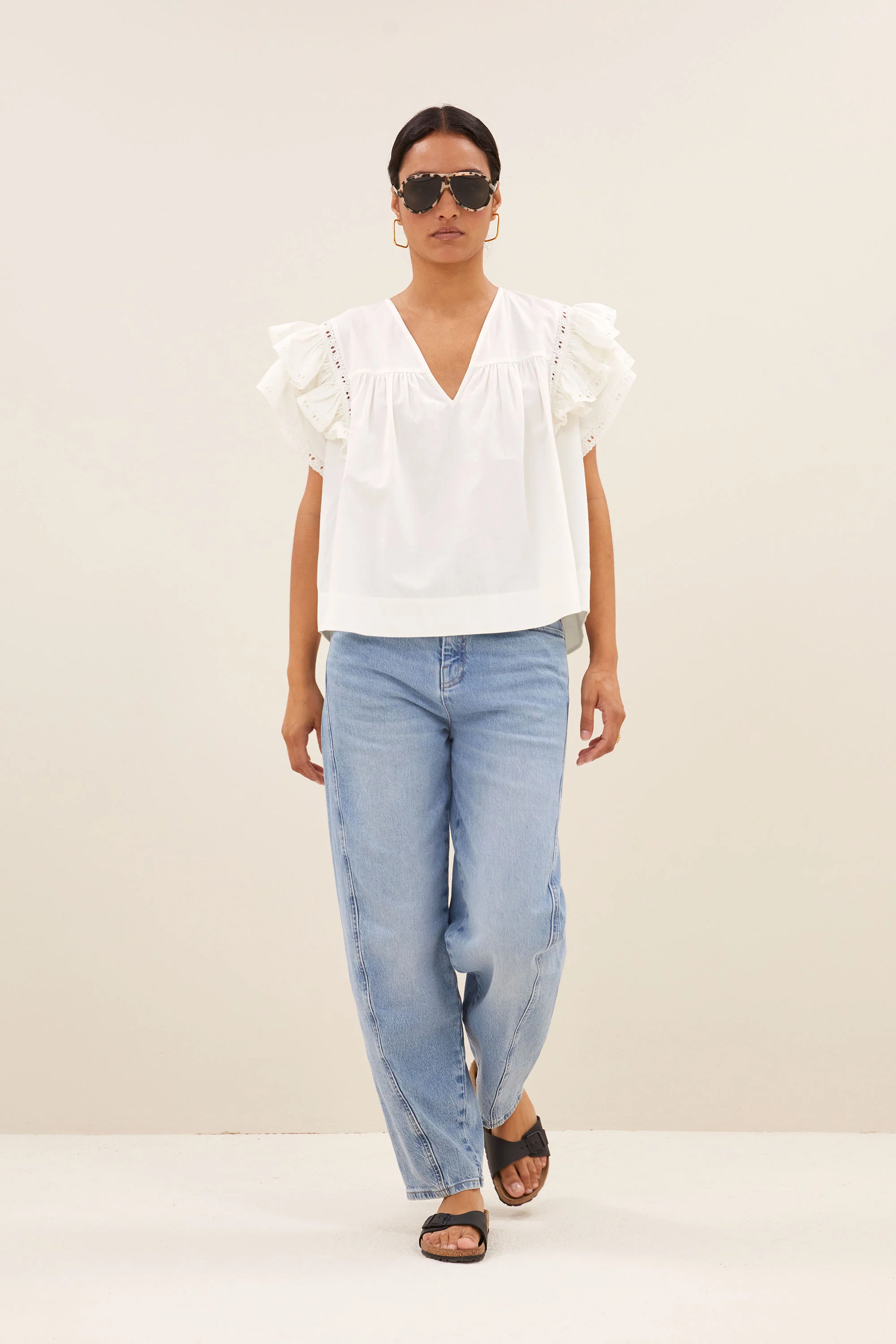river poplin blouse | off white - Image 5