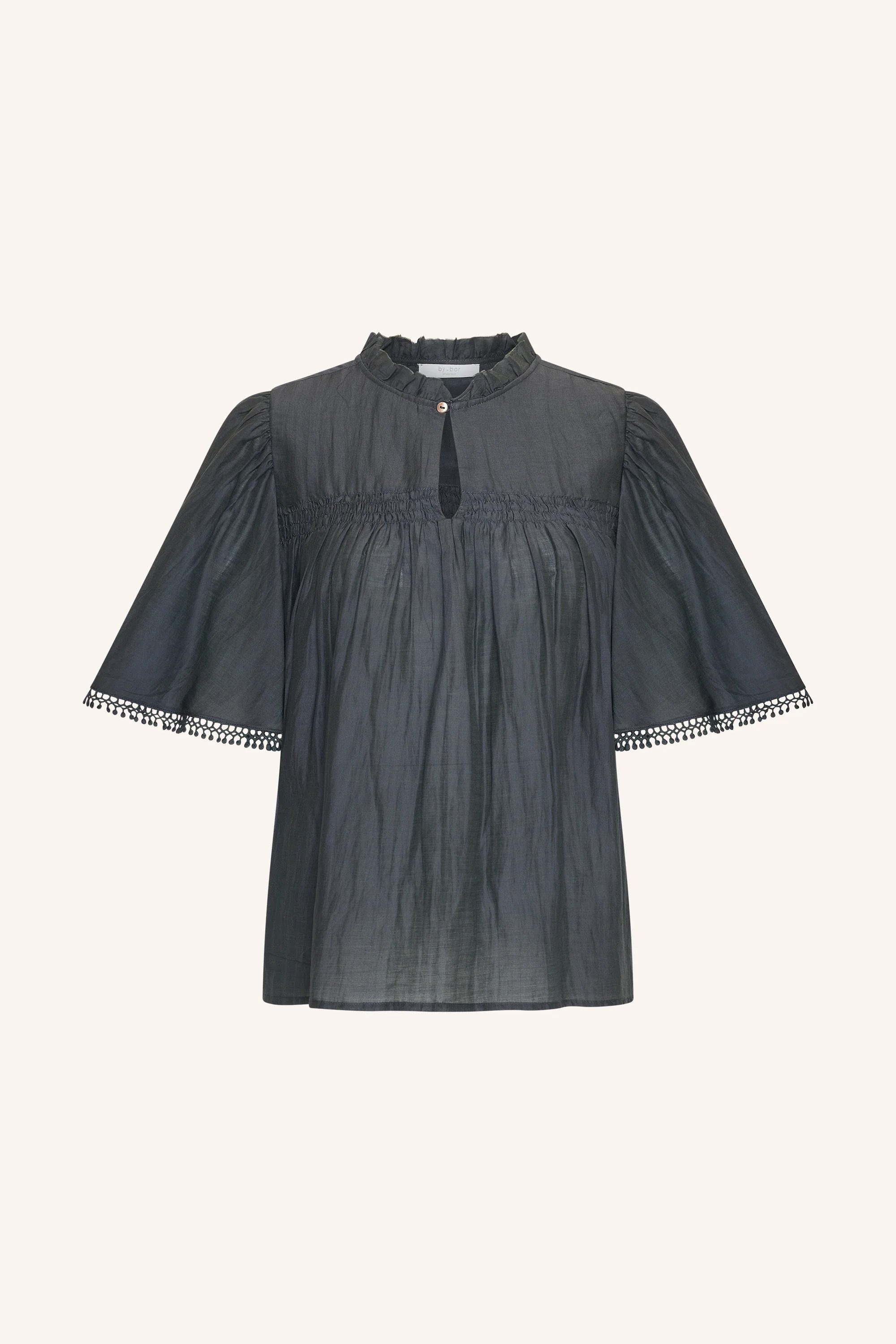 sanne silk blouse | charcoal - Image 6