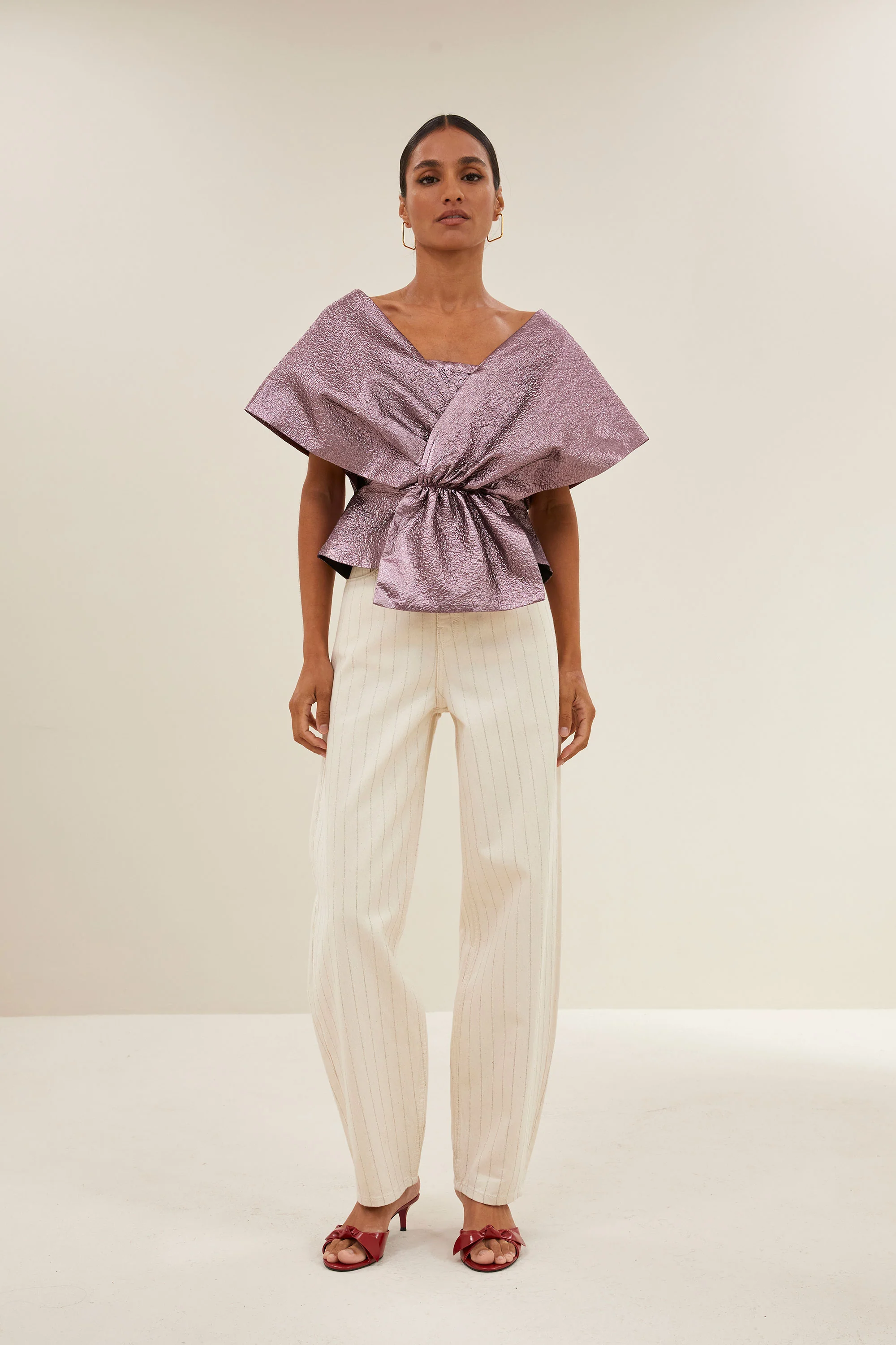 simone metallic top | dusty lilac - Image 3