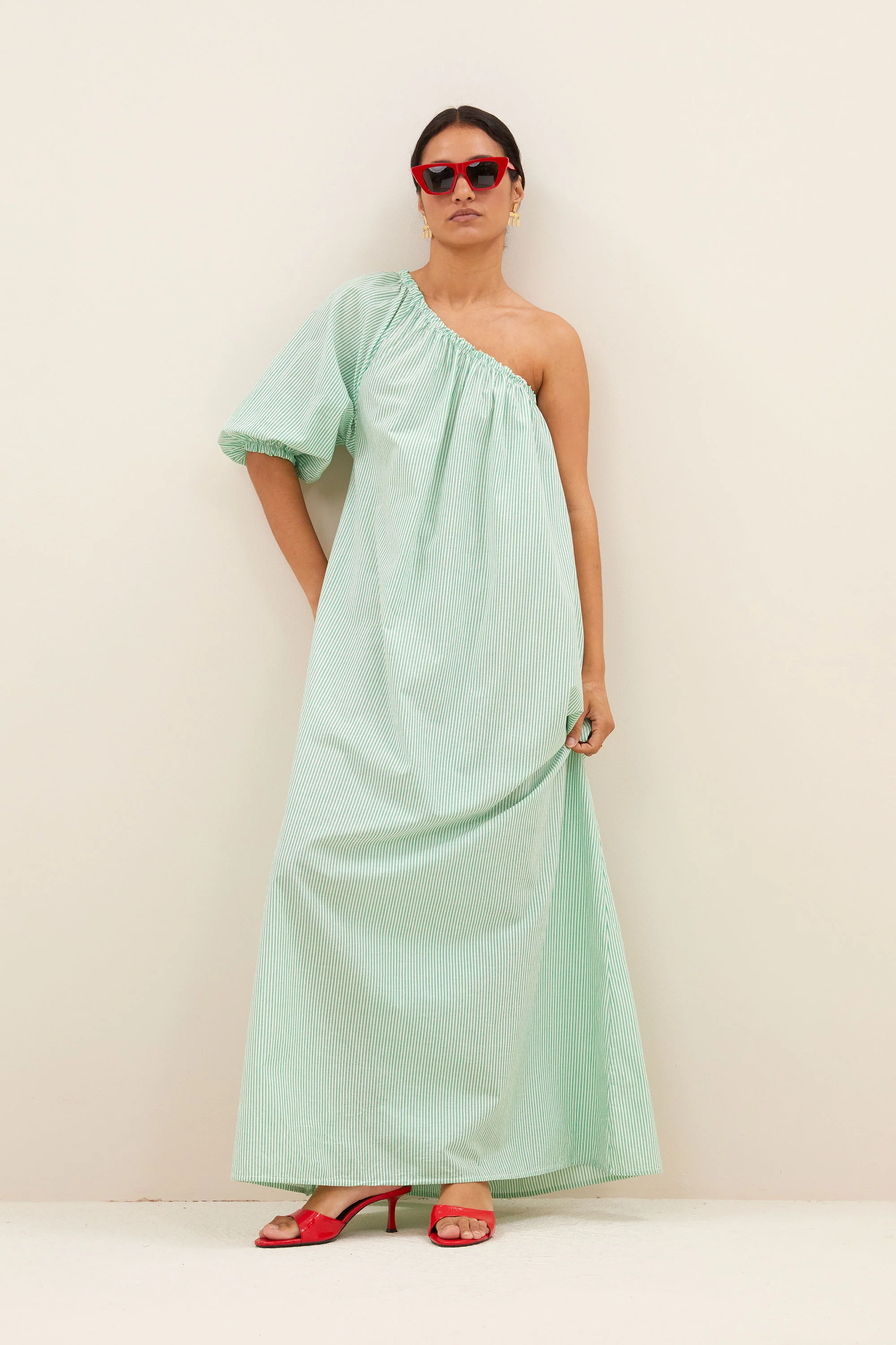 stella dress | green pin stripe - Image 5