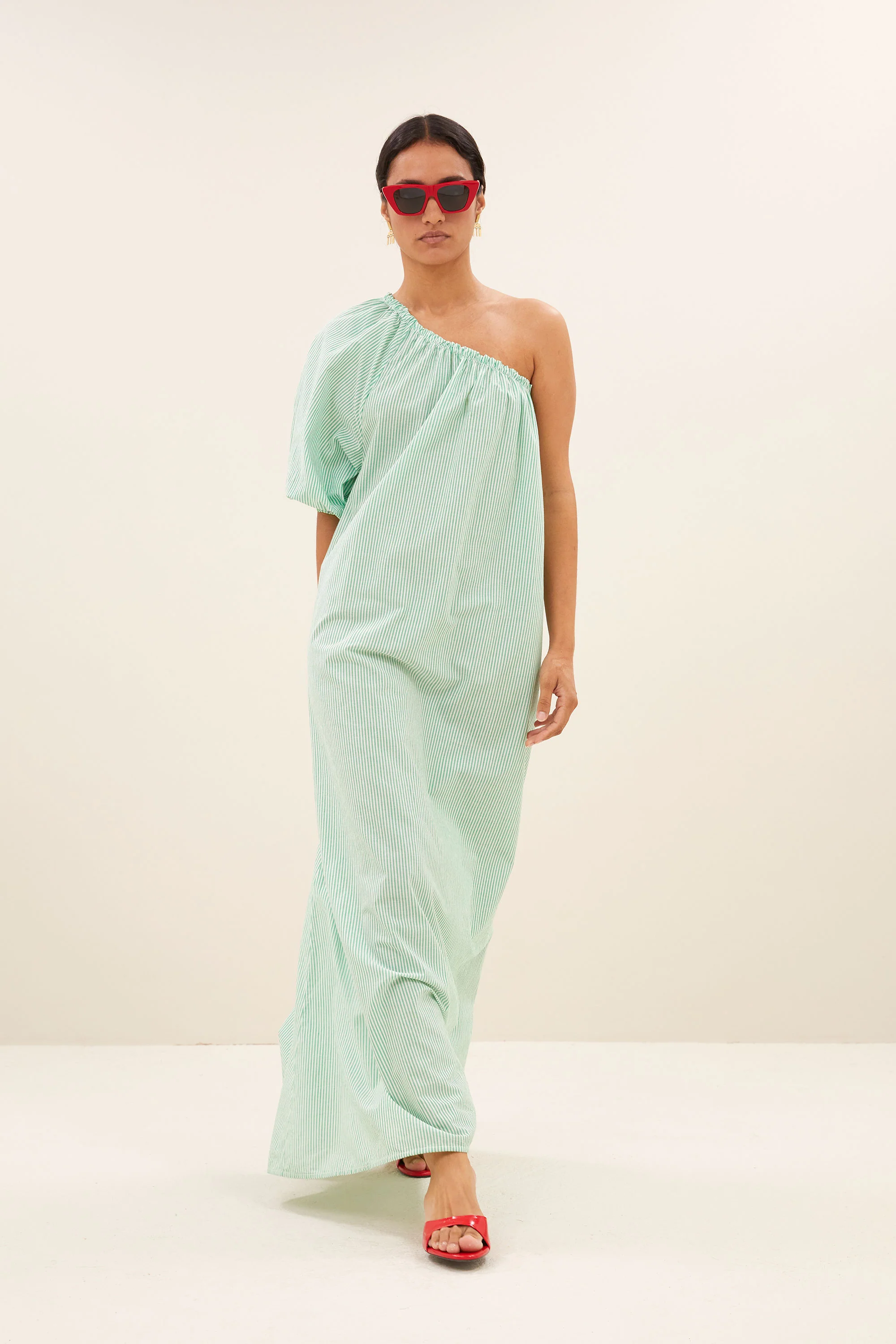 stella dress | green pin stripe - Image 6