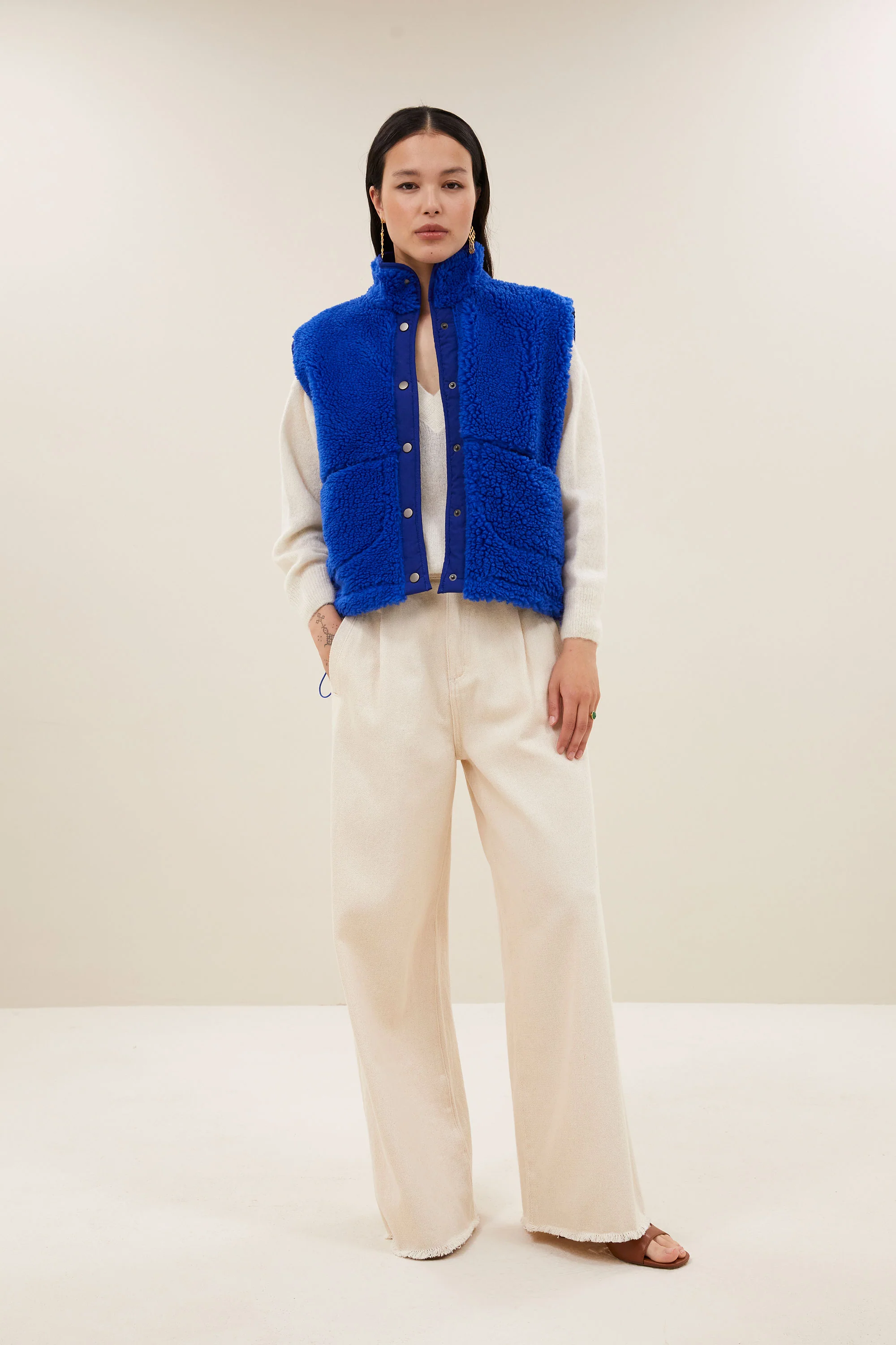 steve sleeveless jacket | azul blue - Image 3
