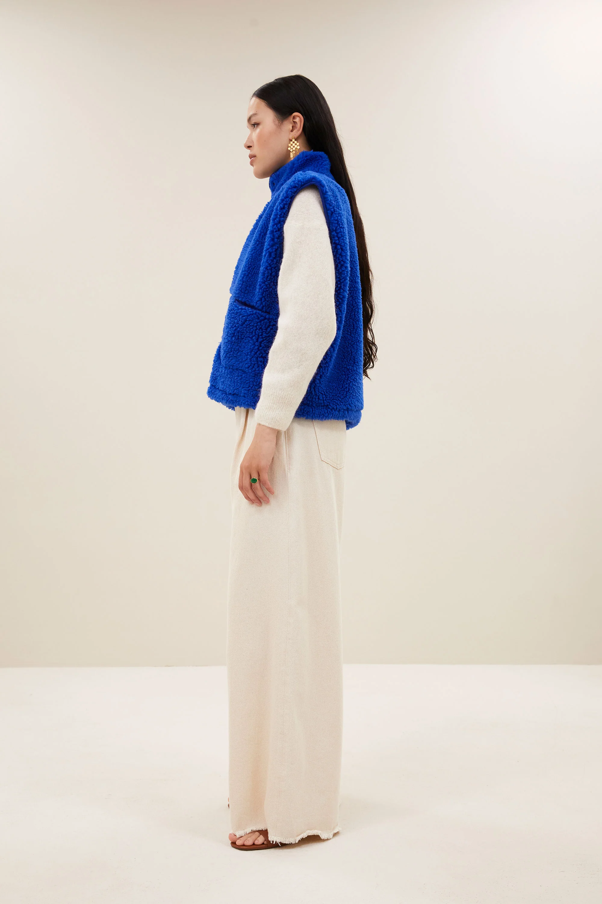 steve sleeveless jacket | azul blue - Image 4