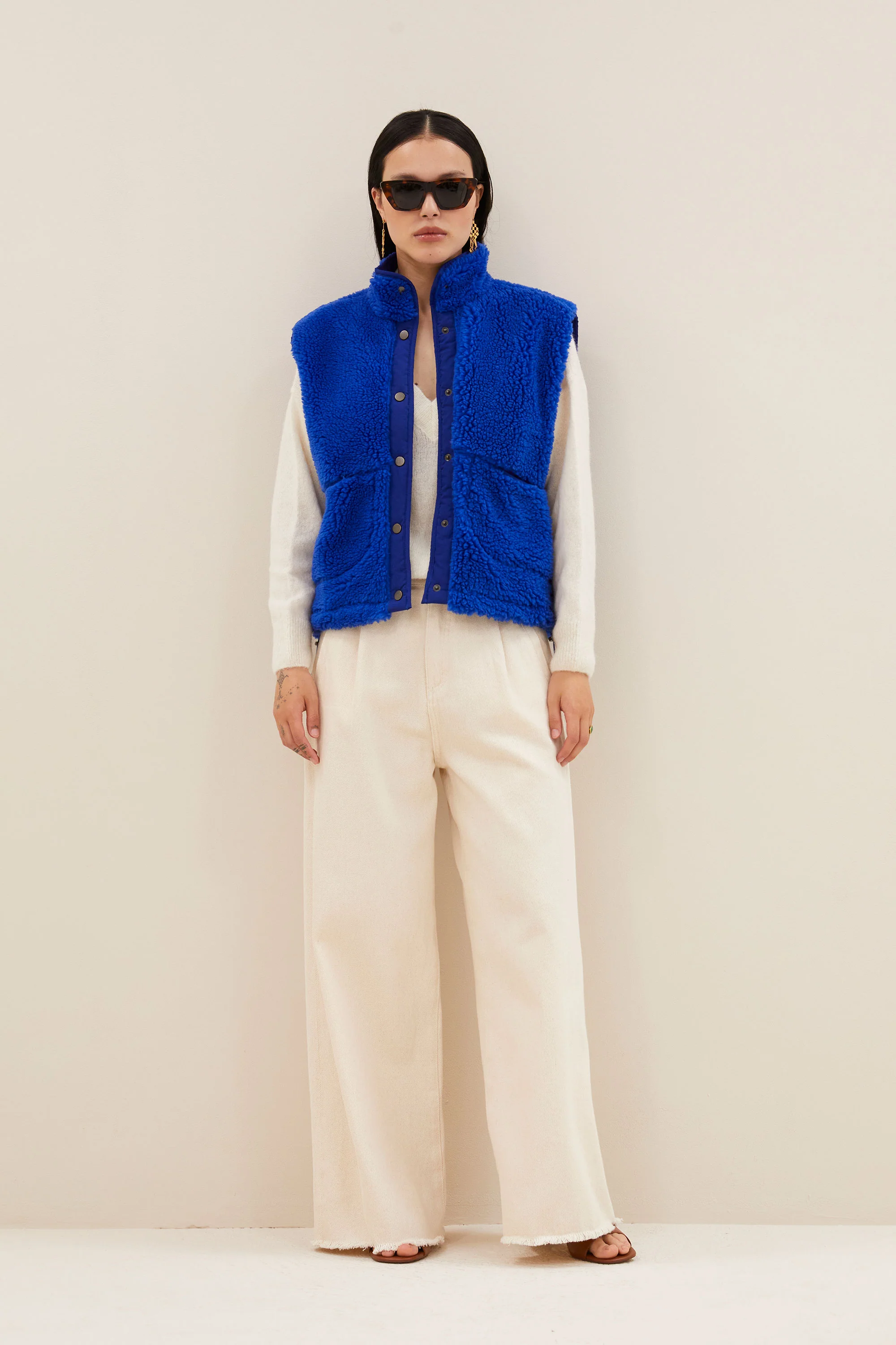 steve sleeveless jacket | azul blue - Image 6