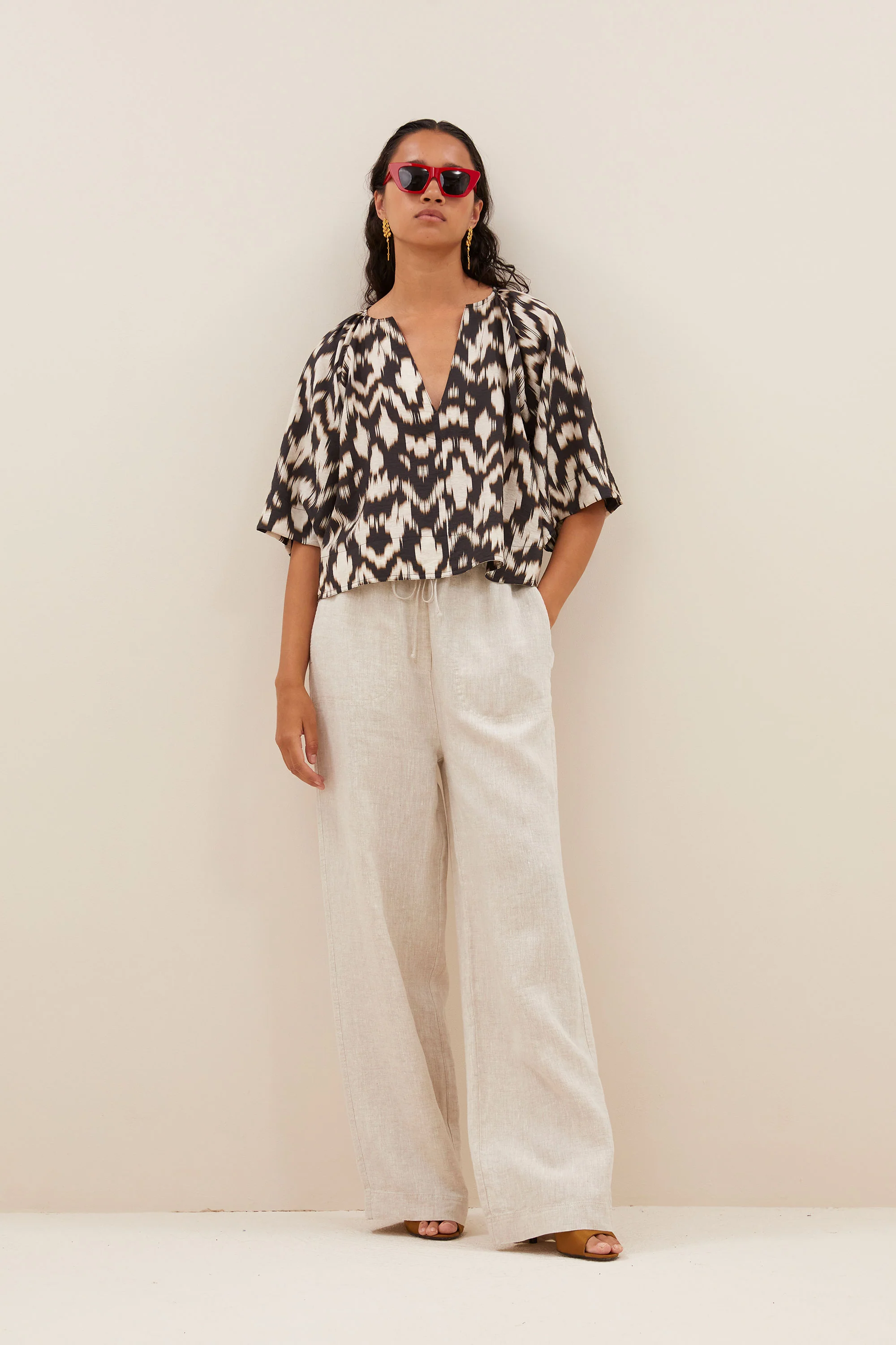 todd brown batik blouse | brown batik - Image 5