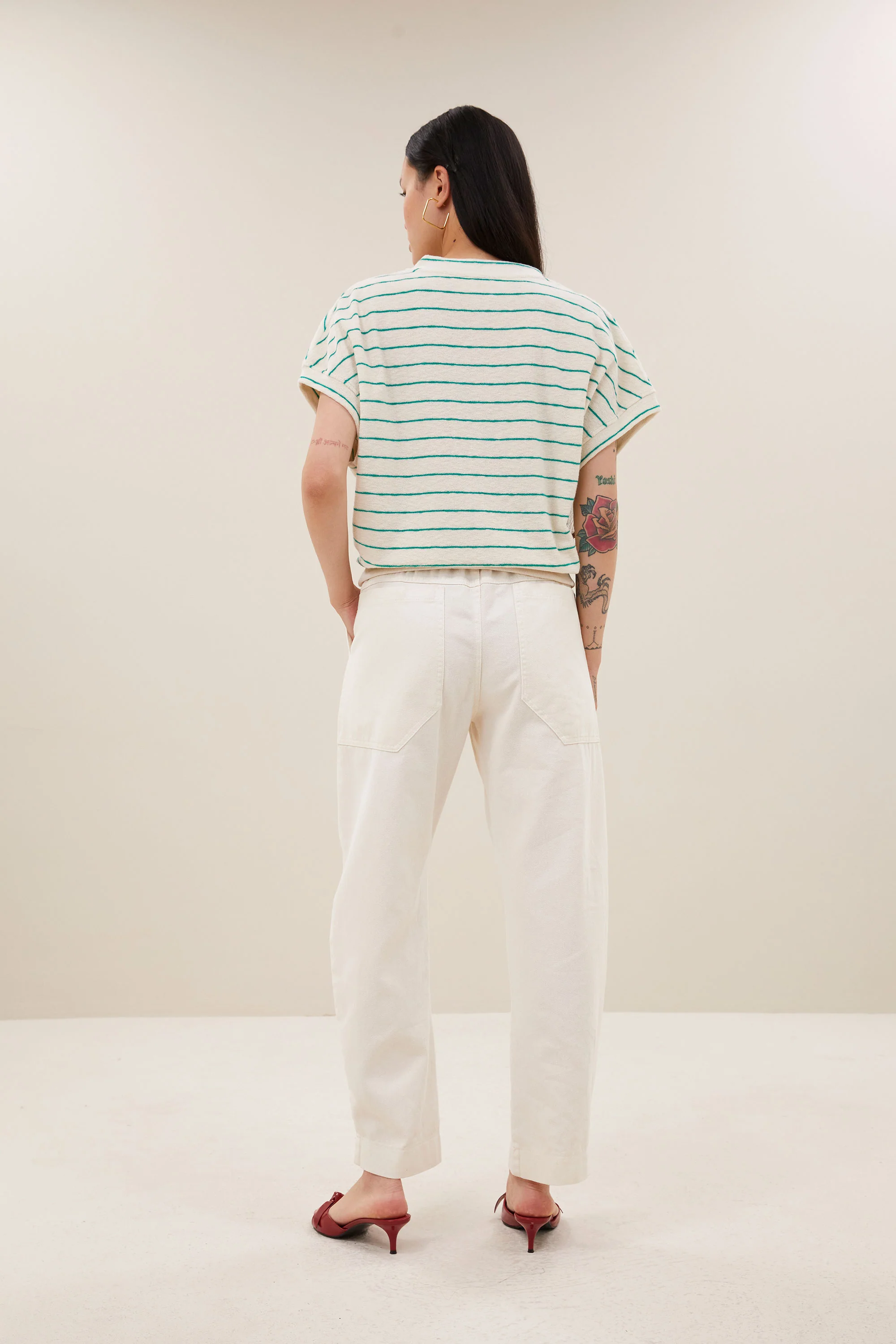 tyler slub stripe top | green lake stripe - Image 4