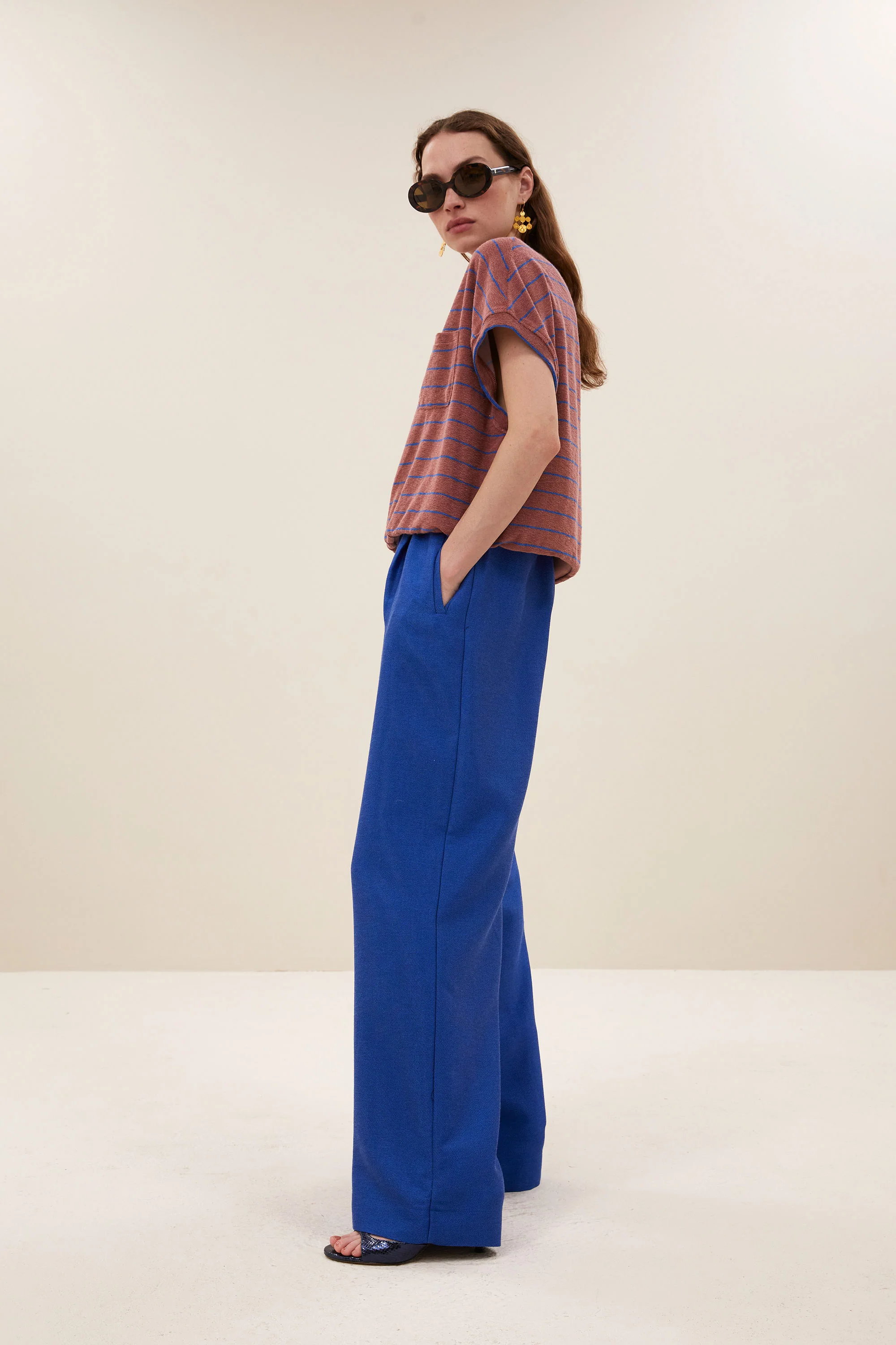 tyler slub stripe top | withered rose stripe - Image 3