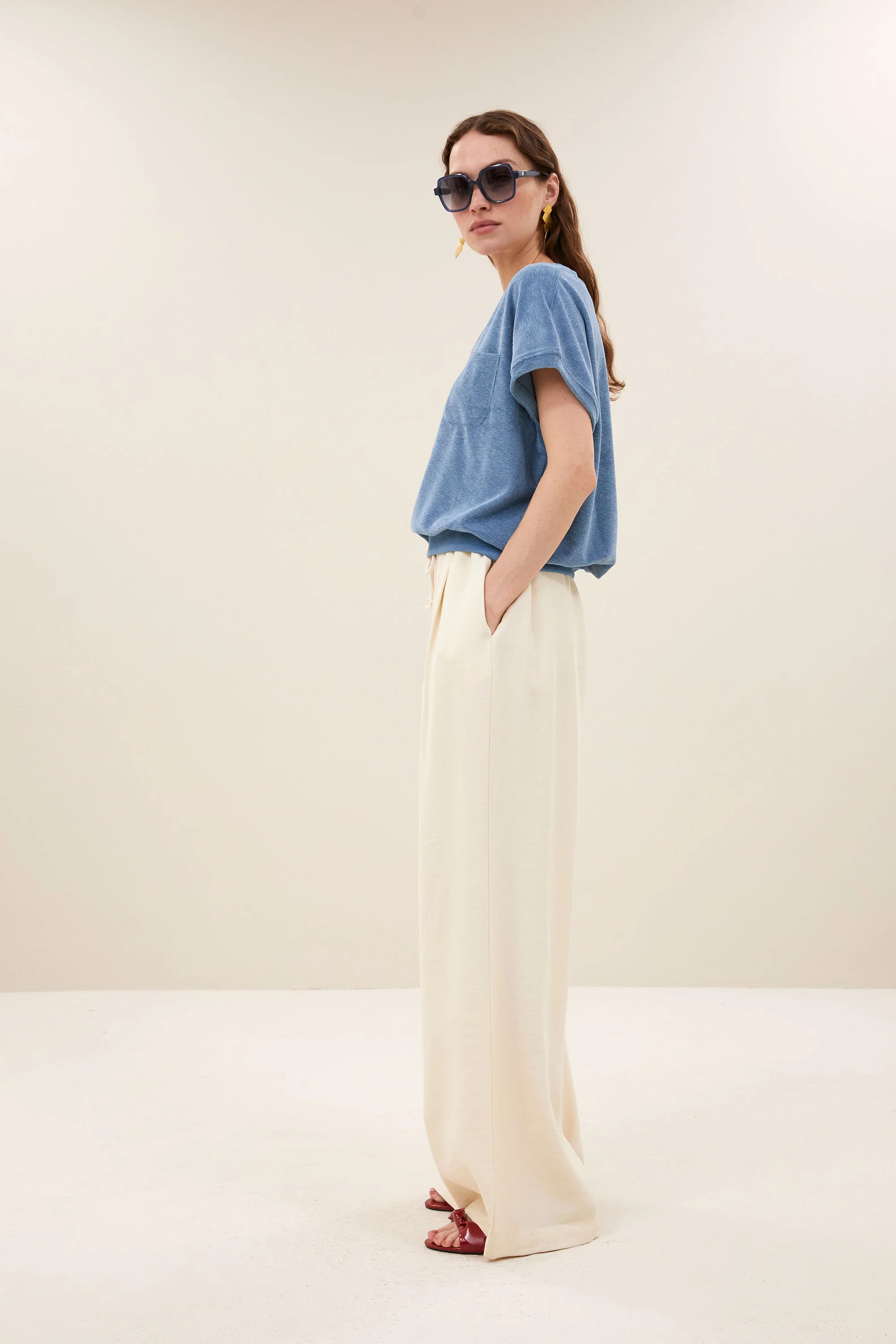 tyler slub top | blue stone - Image 3