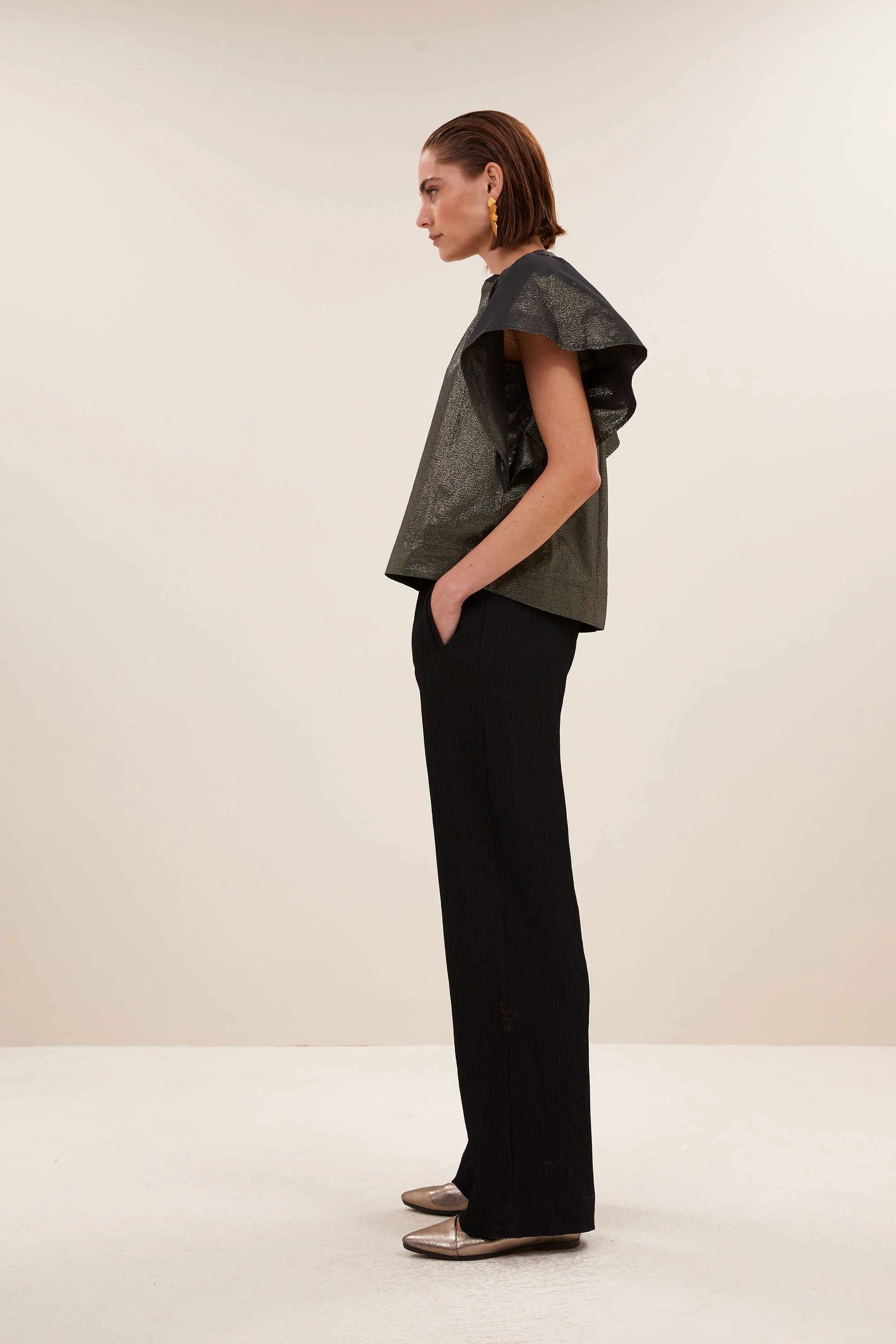 vina metallic blouse | gold - Image 4