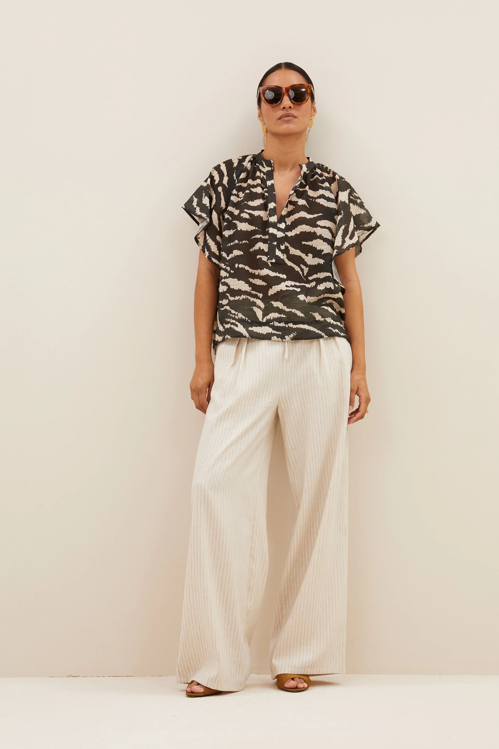 vina zebra blouse | black zebra print - Image 4