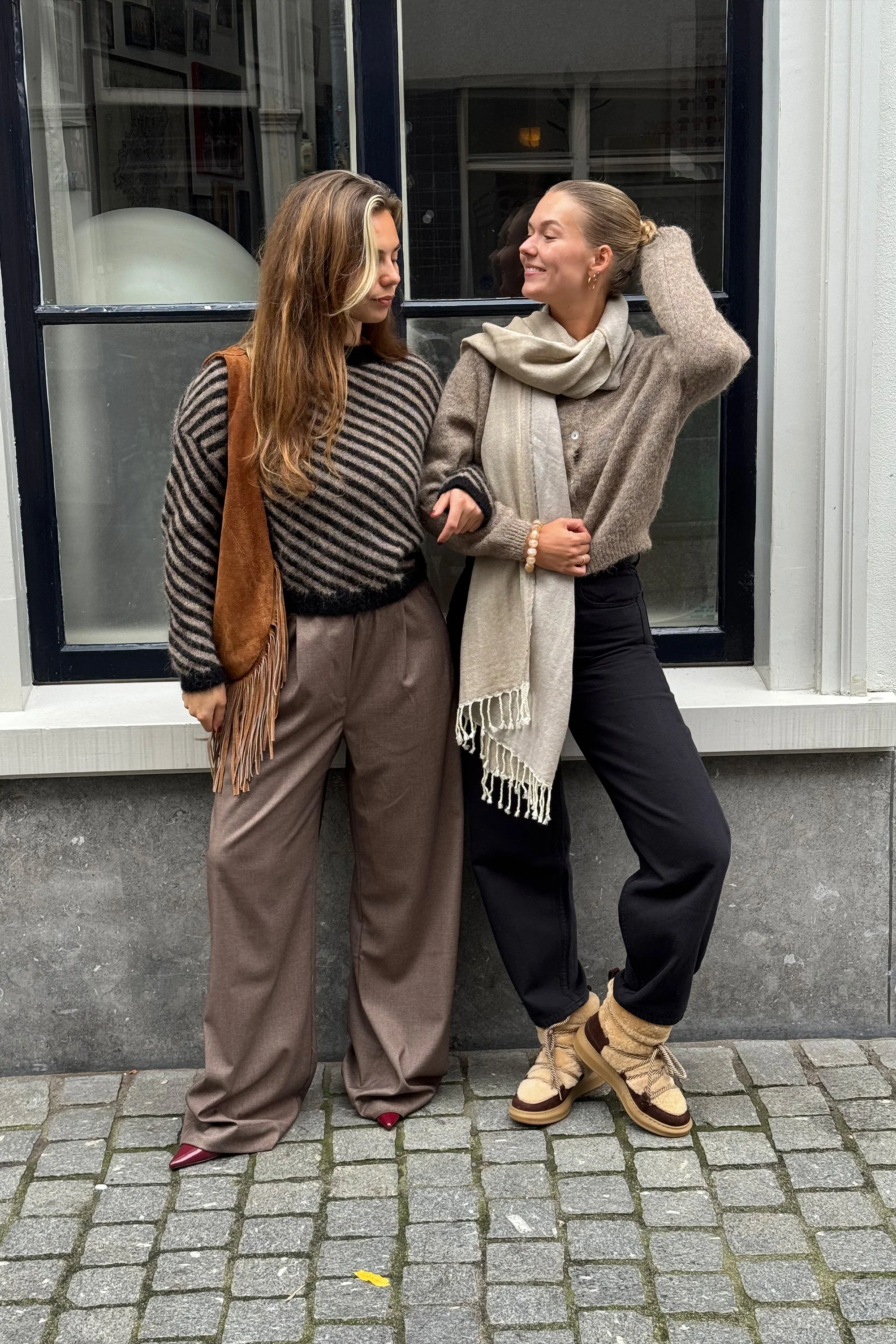 woolen natural  scarf | beige - Image 4